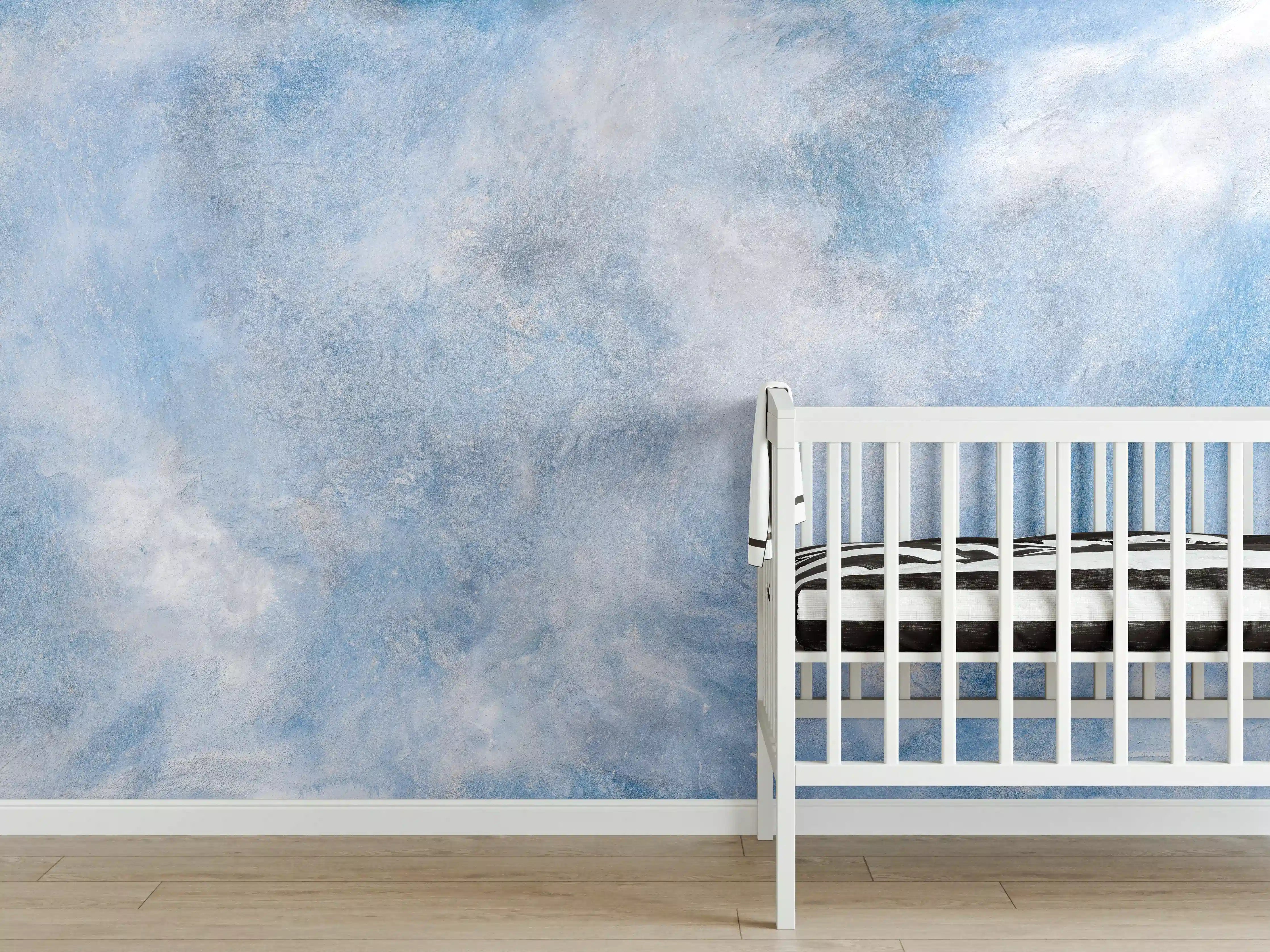 Babyzimmer Wandgestaltung - Blaue Marmor Textur