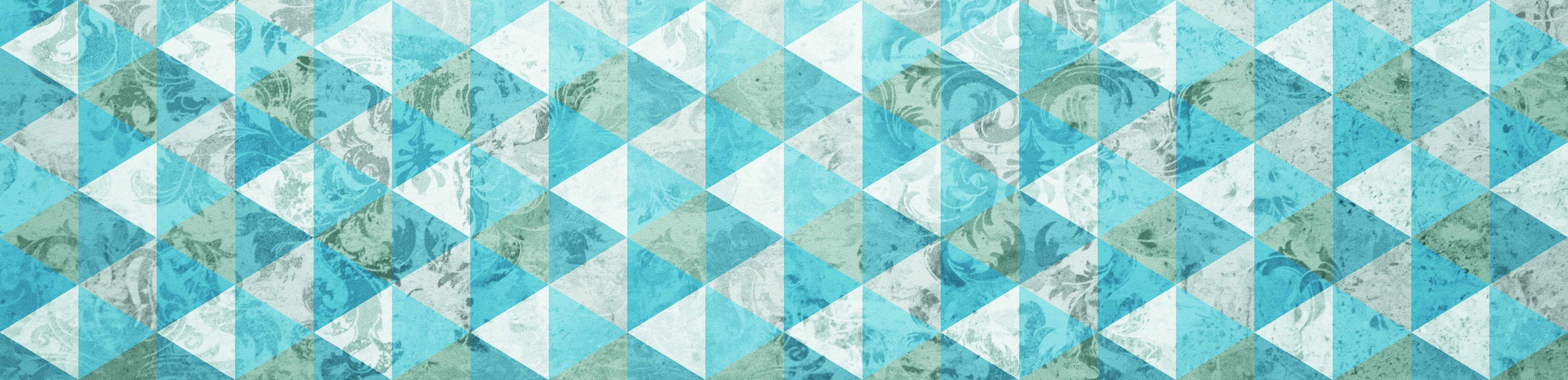 Babyzimmer Wandgestaltung-Blaue geometrische Muster mit Wasserfarbentechnik