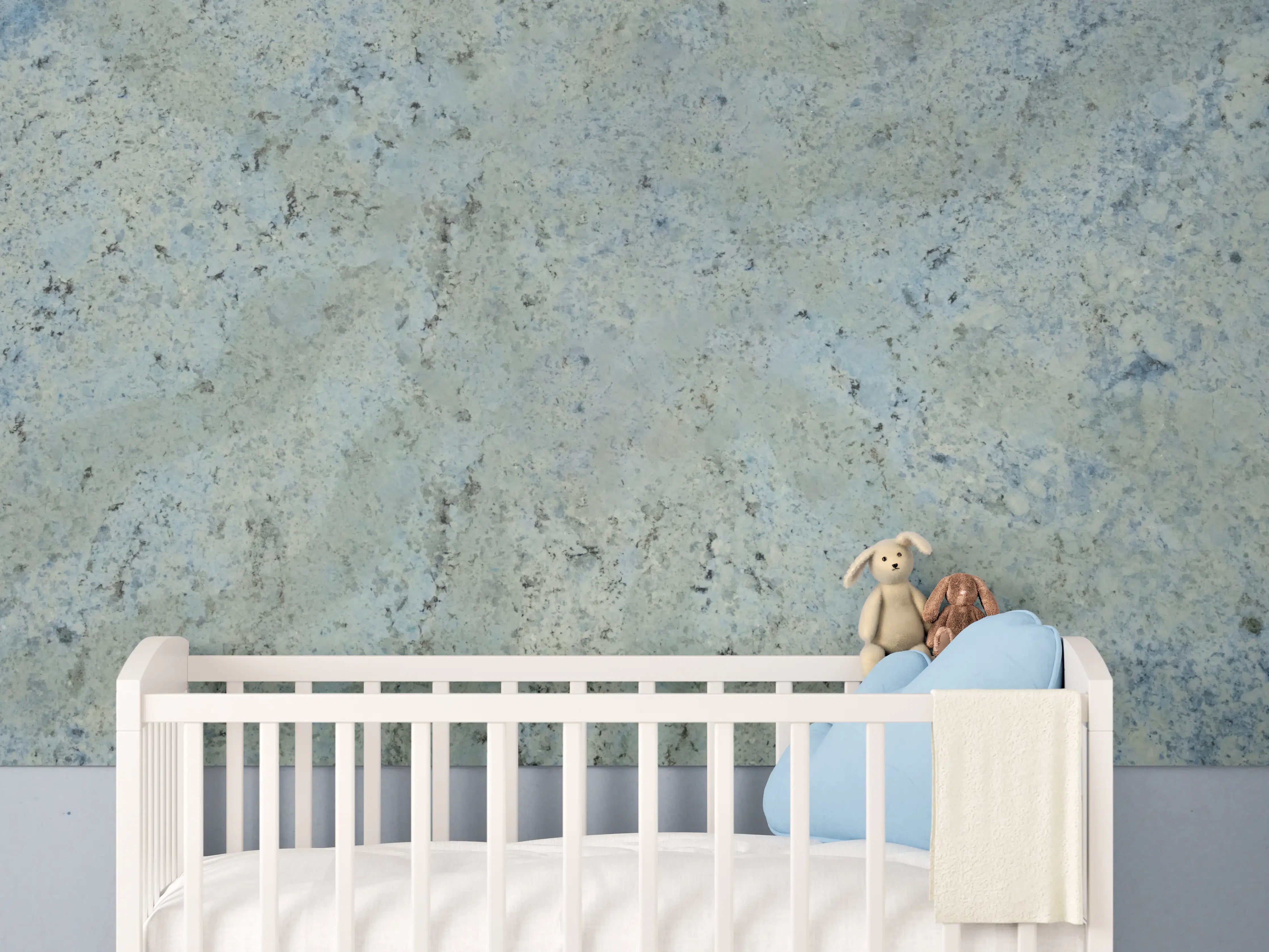 Babyzimmer Wandgestaltung - Blauer Granit mit feiner Struktur