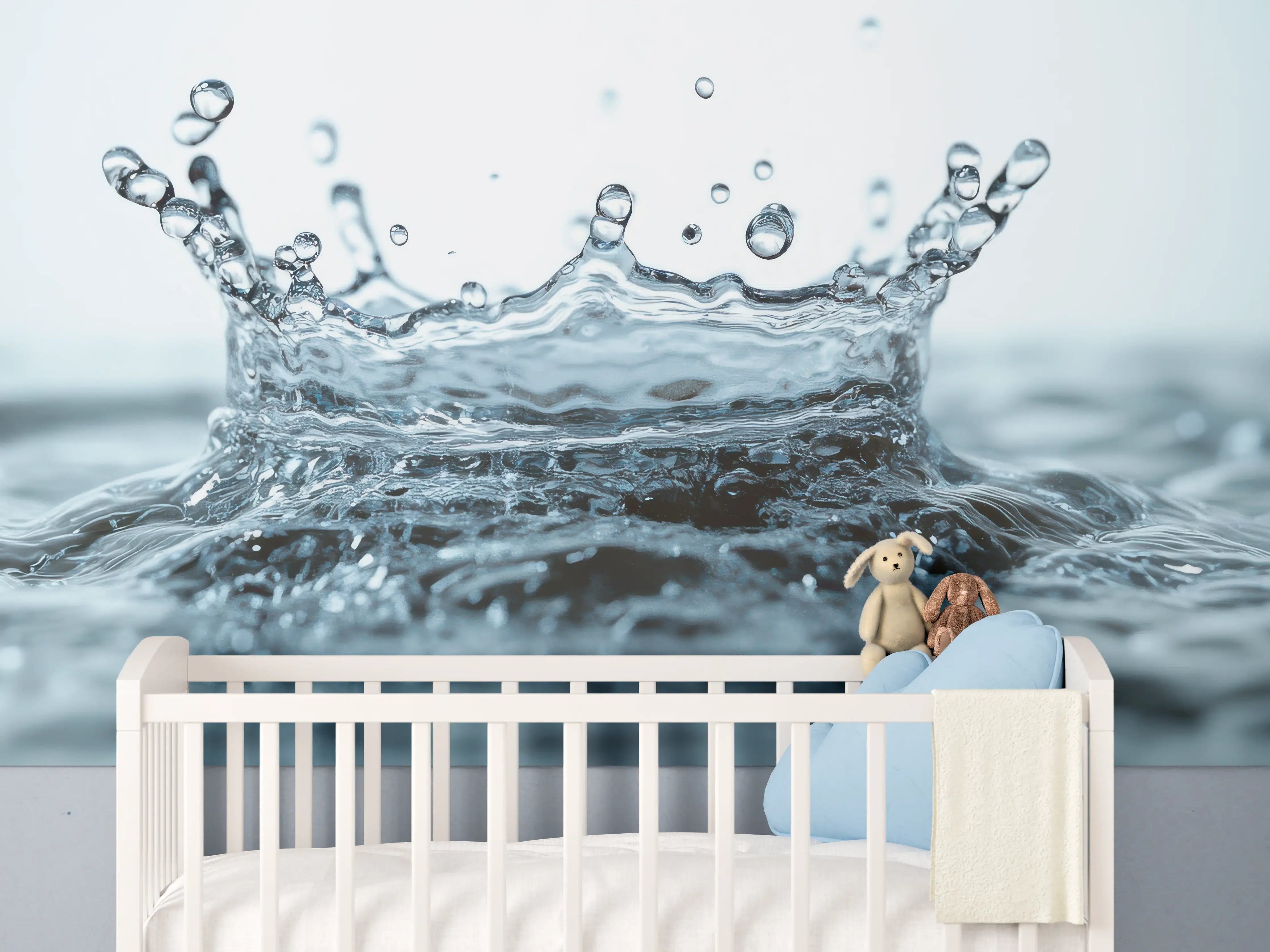 Babyzimmer Wandgestaltung - Blauer Wasser-Splash