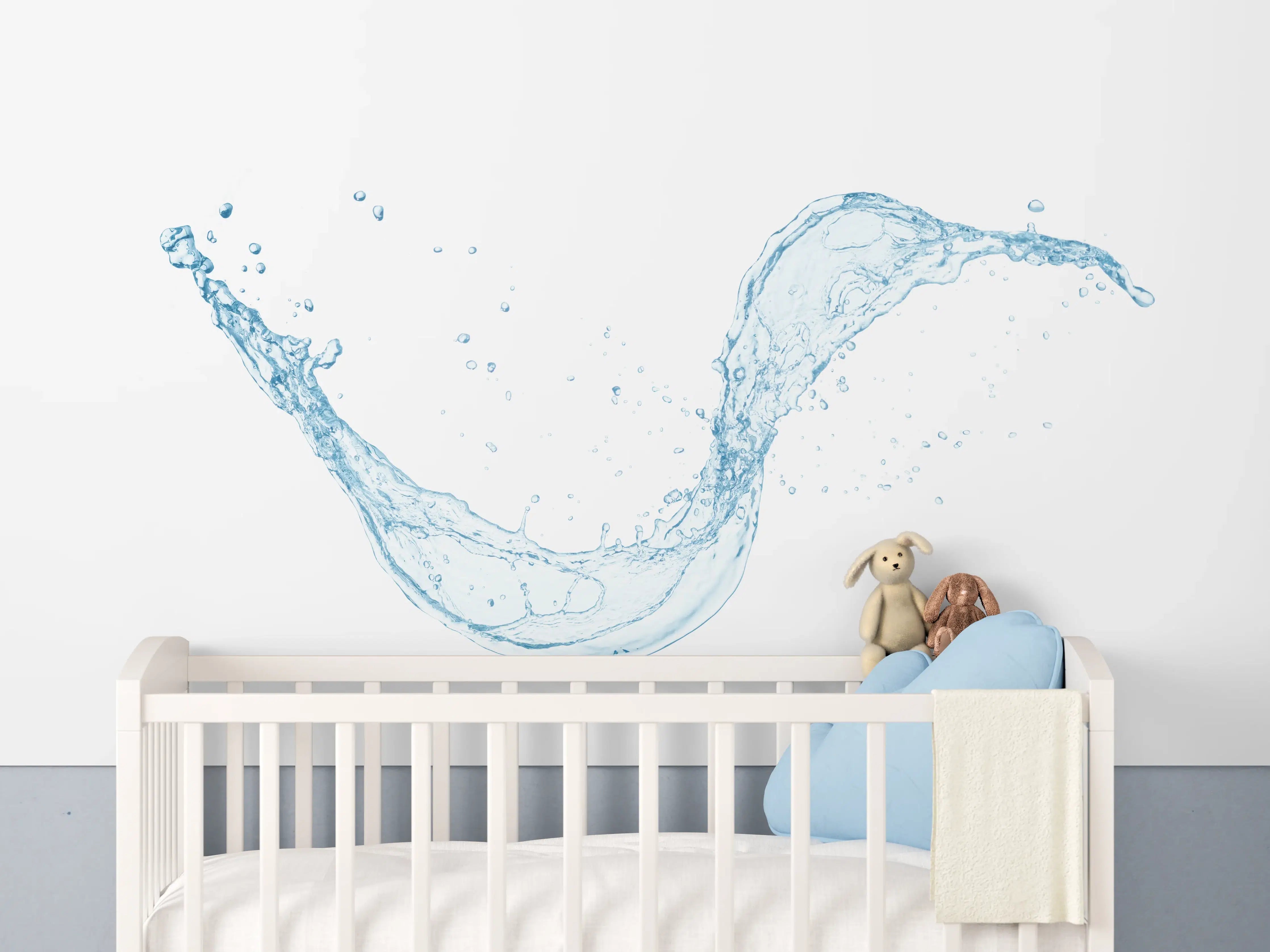 Babyzimmer Wandgestaltung - Blauer Wasserspritzer Isoliert