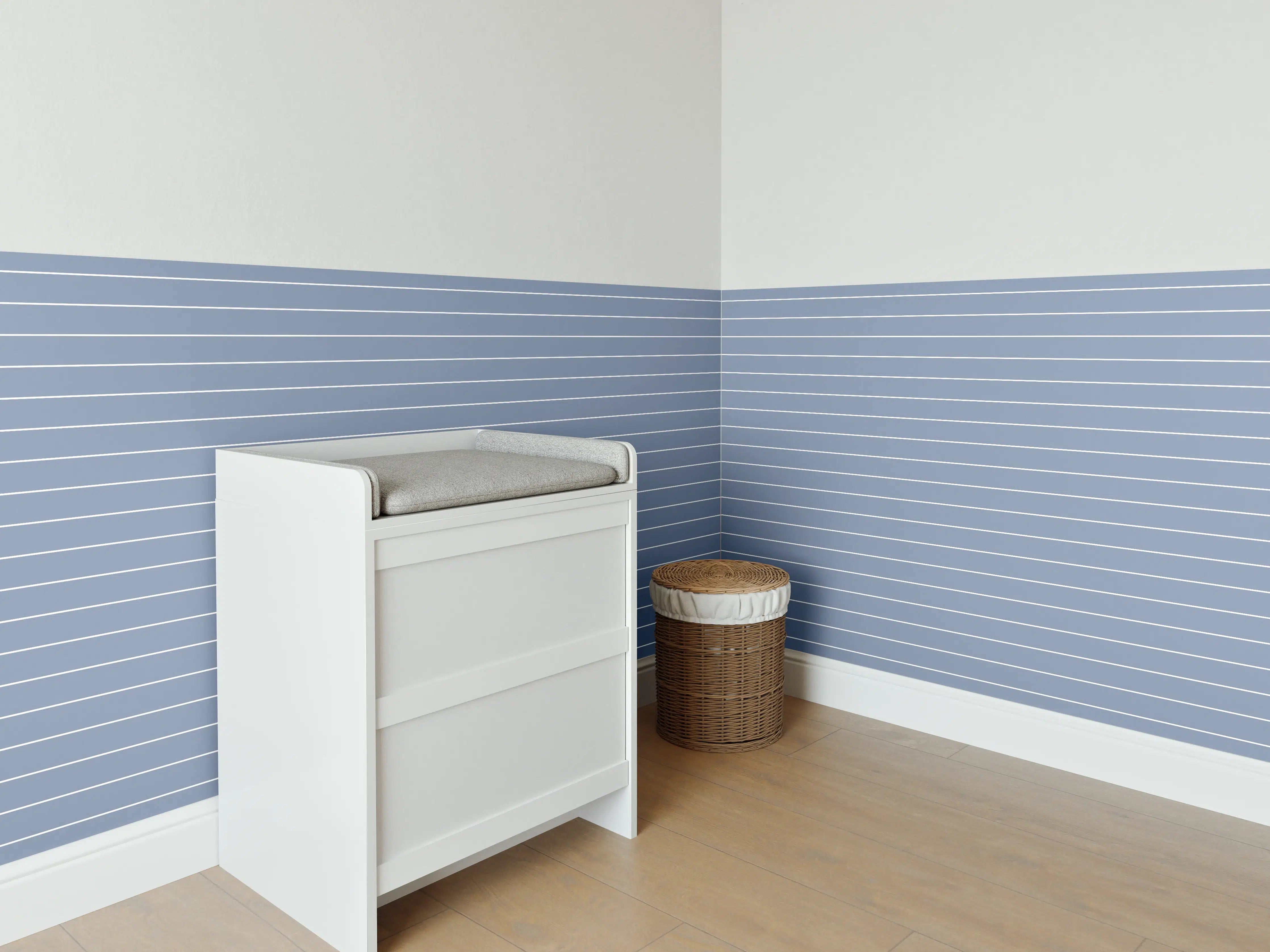 Babyzimmer Wandgestaltung - Blaues Azzurro Polvere - Harmonische Wandgestaltung