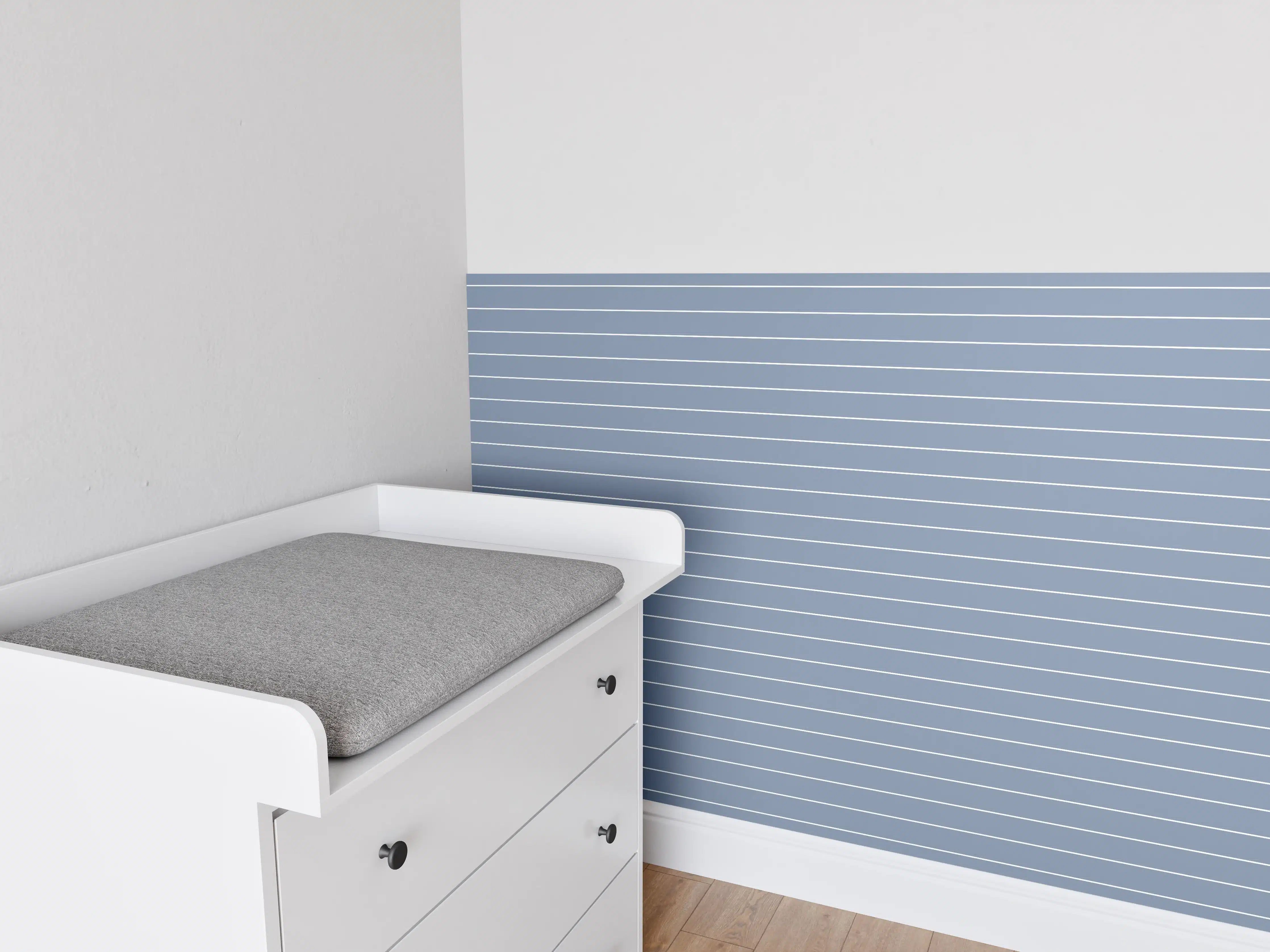 Babyzimmer Wandgestaltung - Blaues Azzurro Polvere - Harmonische Wandgestaltung