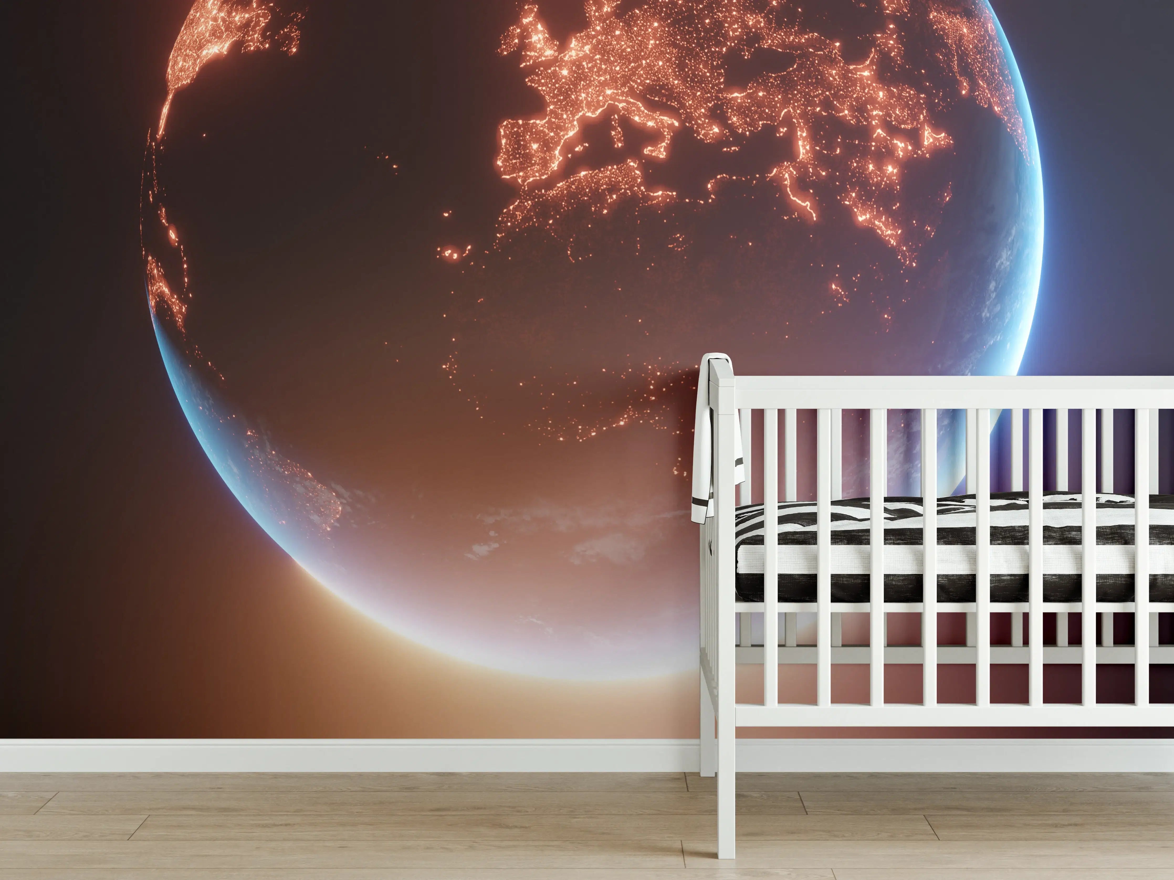Babyzimmer Wandgestaltung - Blick auf Planeten