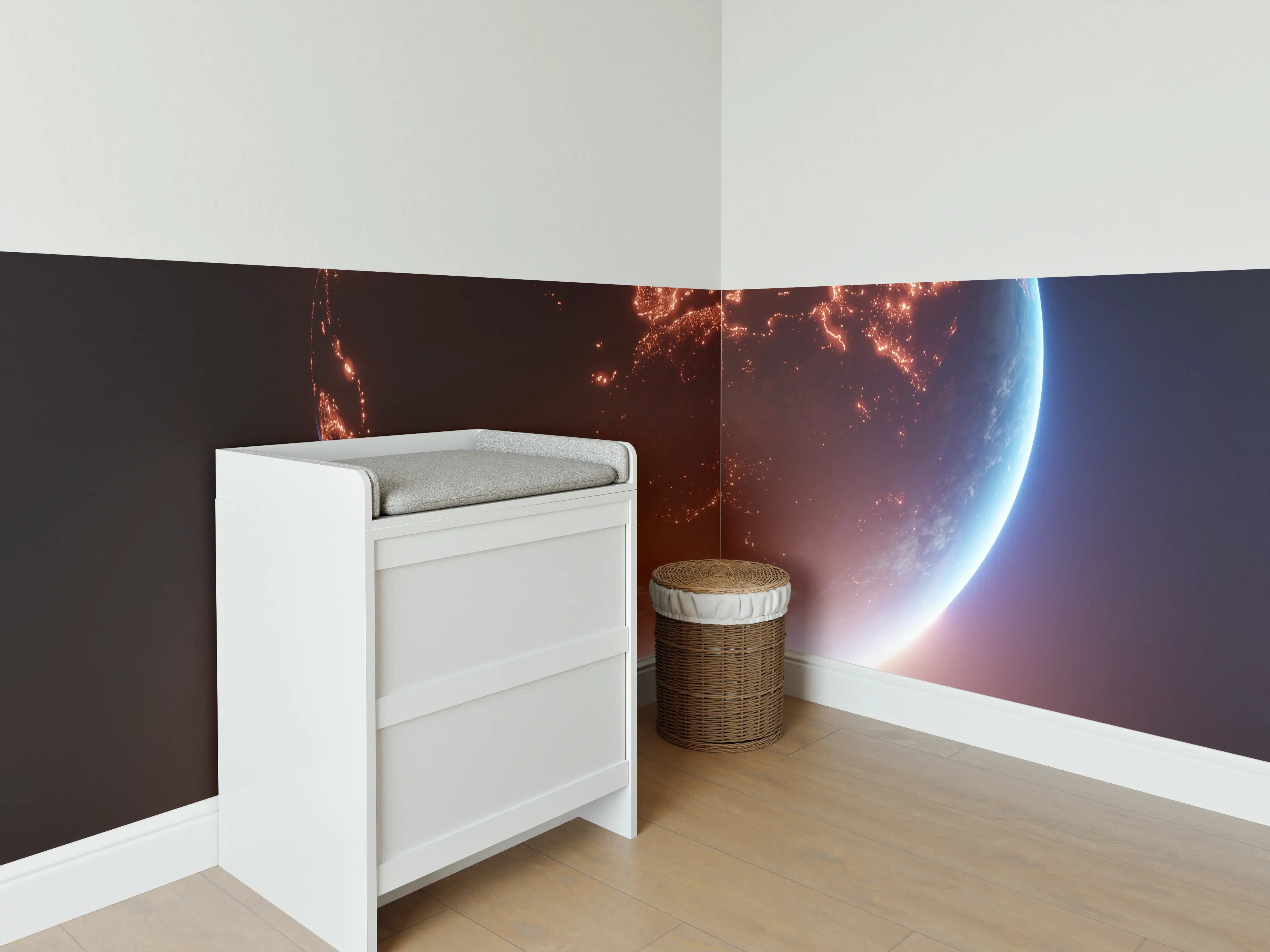 Babyzimmer Wandgestaltung - Blick auf Planeten