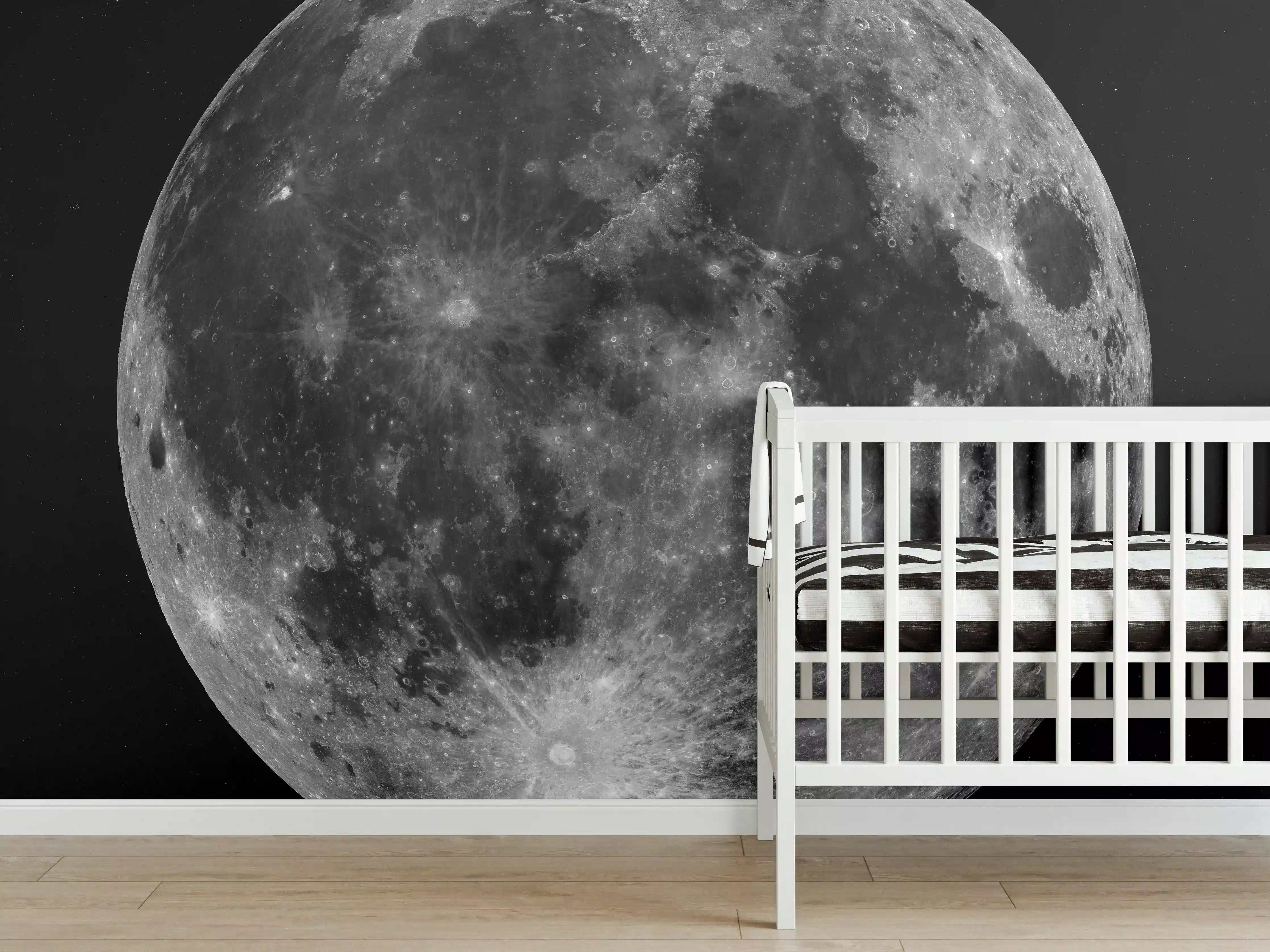 Babyzimmer Wandgestaltung - Blick auf den Mond - NASA
