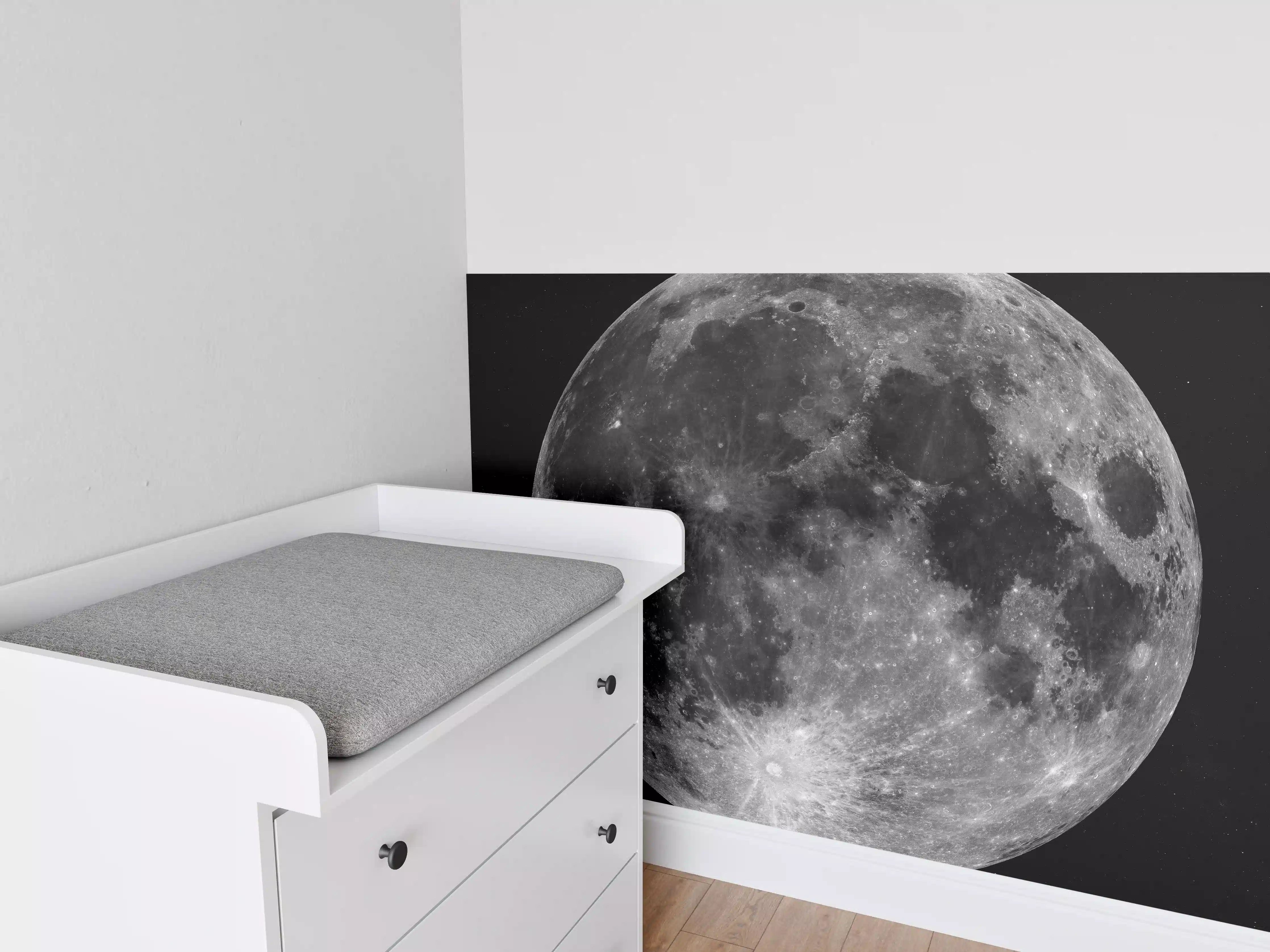 Babyzimmer Wandgestaltung - Blick auf den Mond - NASA
