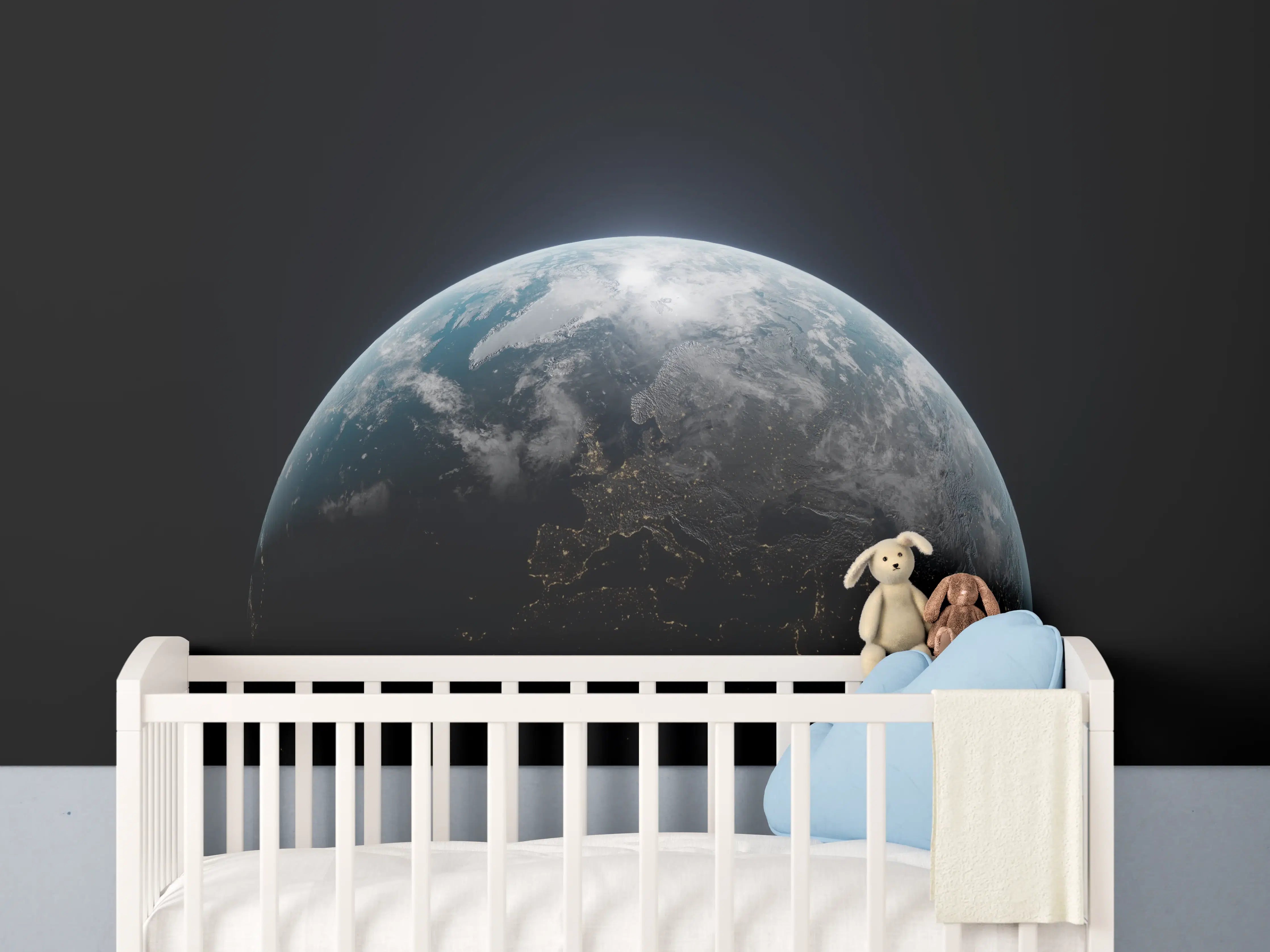 Babyzimmer Wandgestaltung - Blick auf die Erde