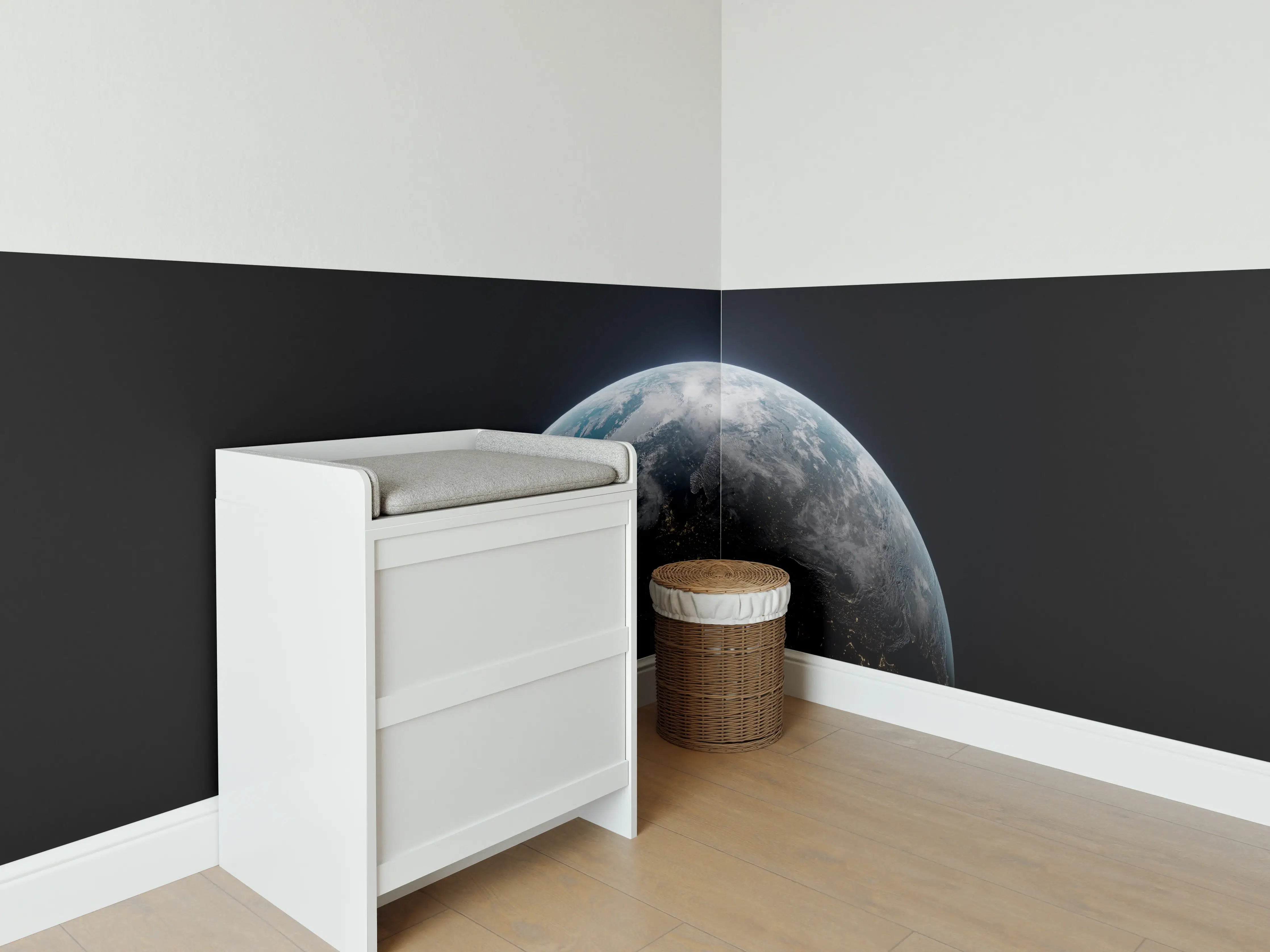 Babyzimmer Wandgestaltung - Blick auf die Erde