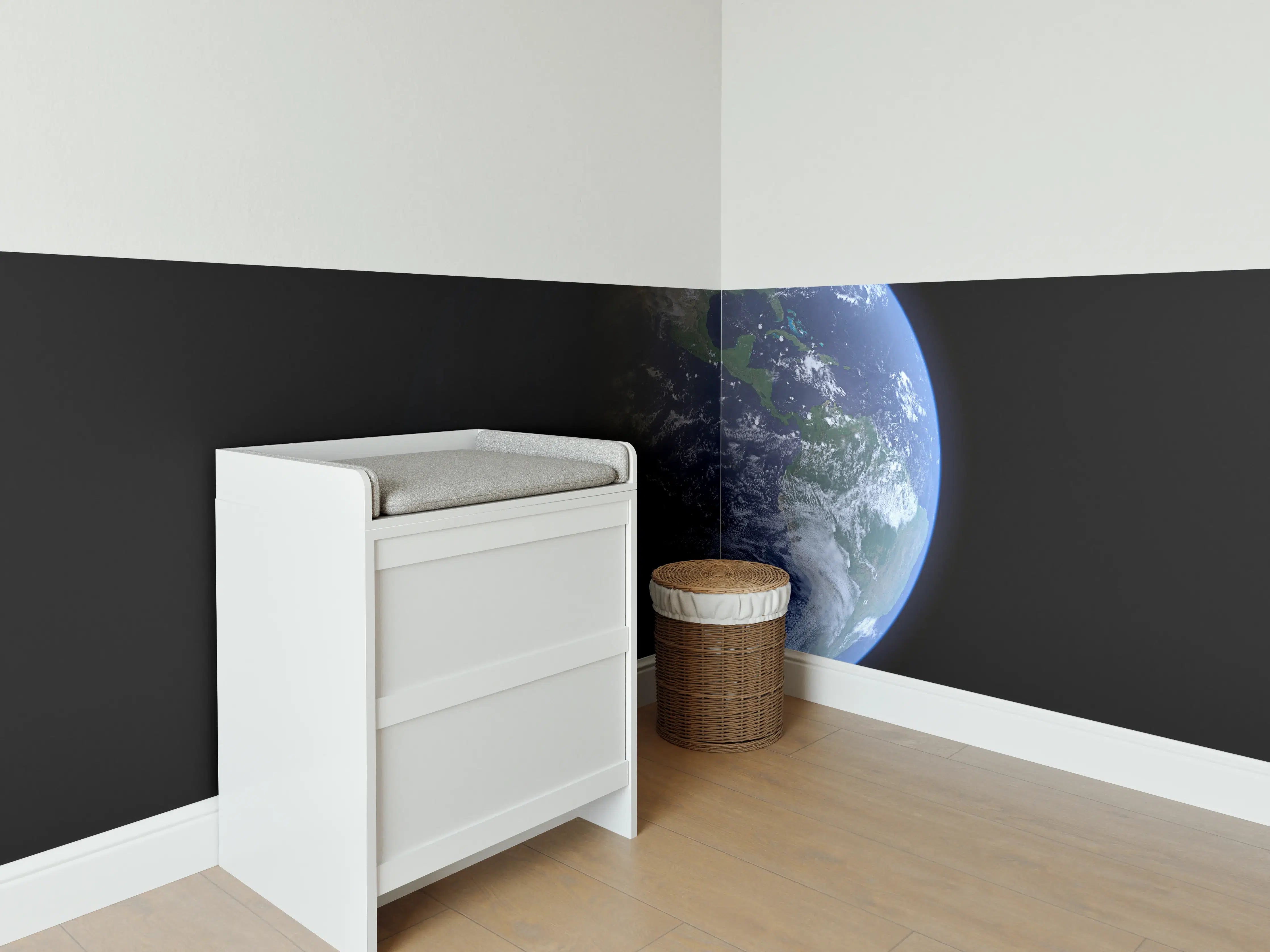 Babyzimmer Wandgestaltung - Blick auf die Erde vom Weltall