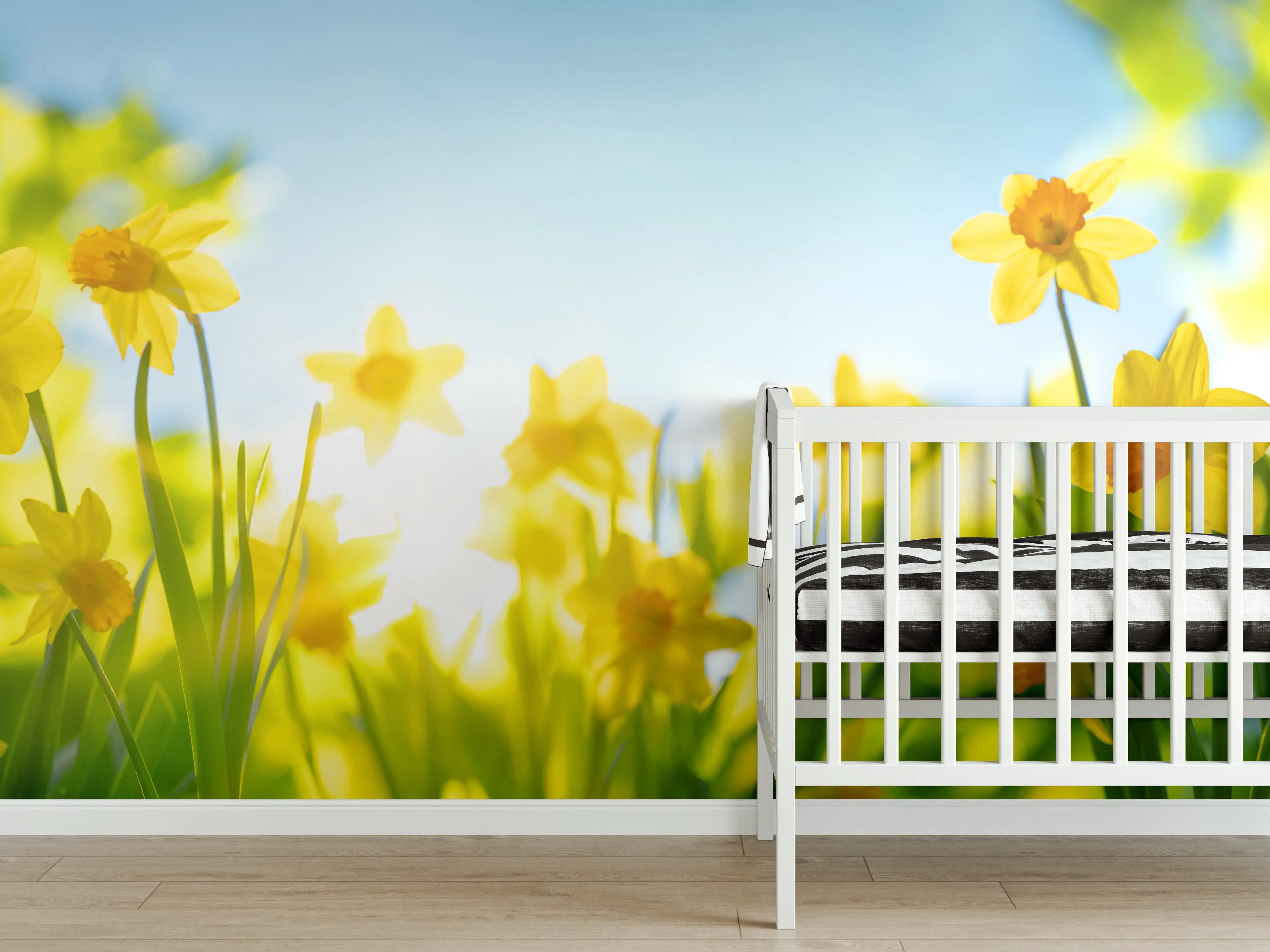 Babyzimmer Wandgestaltung - Blühende Frühlings-Narzissen