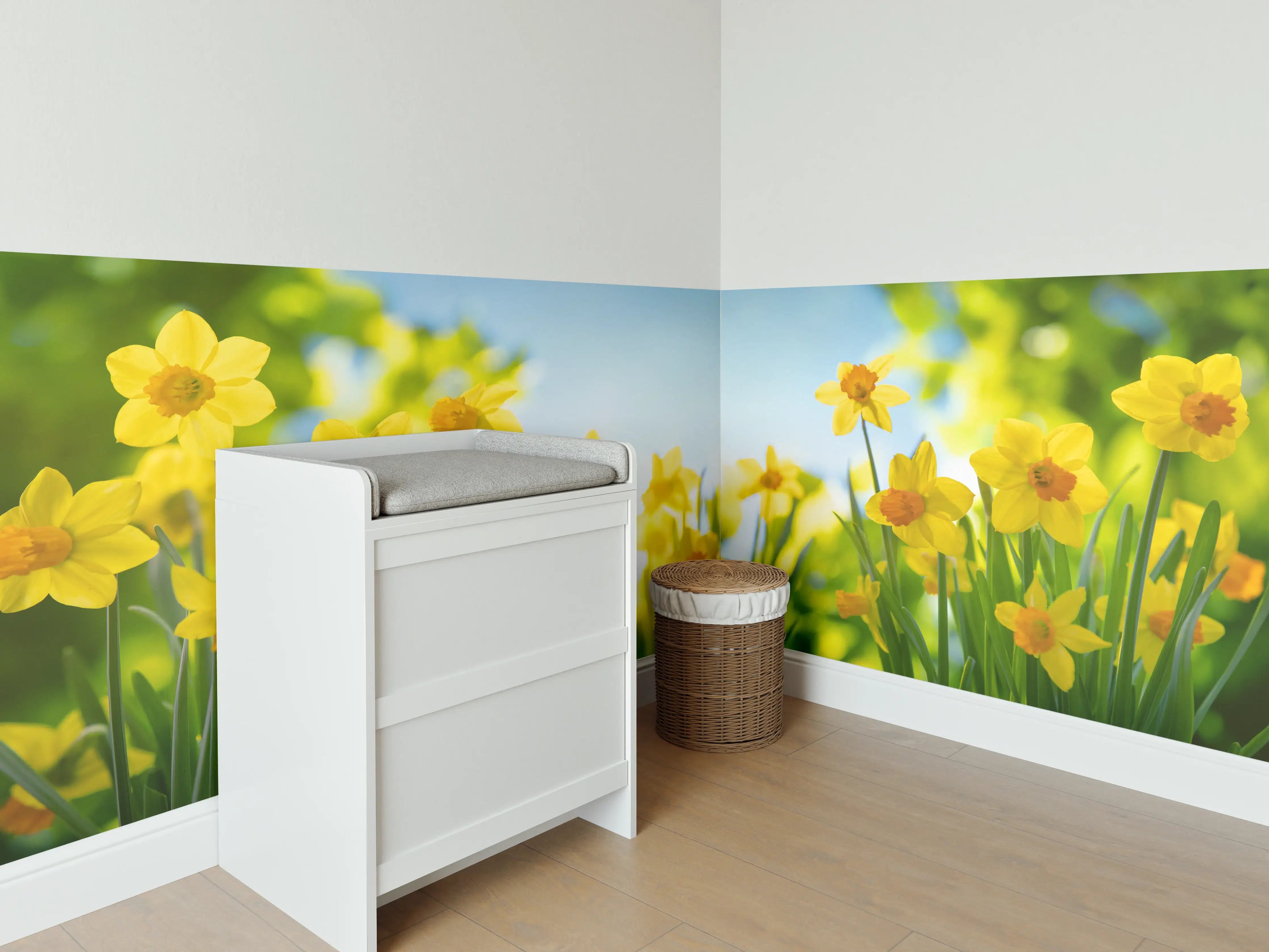 Babyzimmer Wandgestaltung - Blühende Frühlings-Narzissen