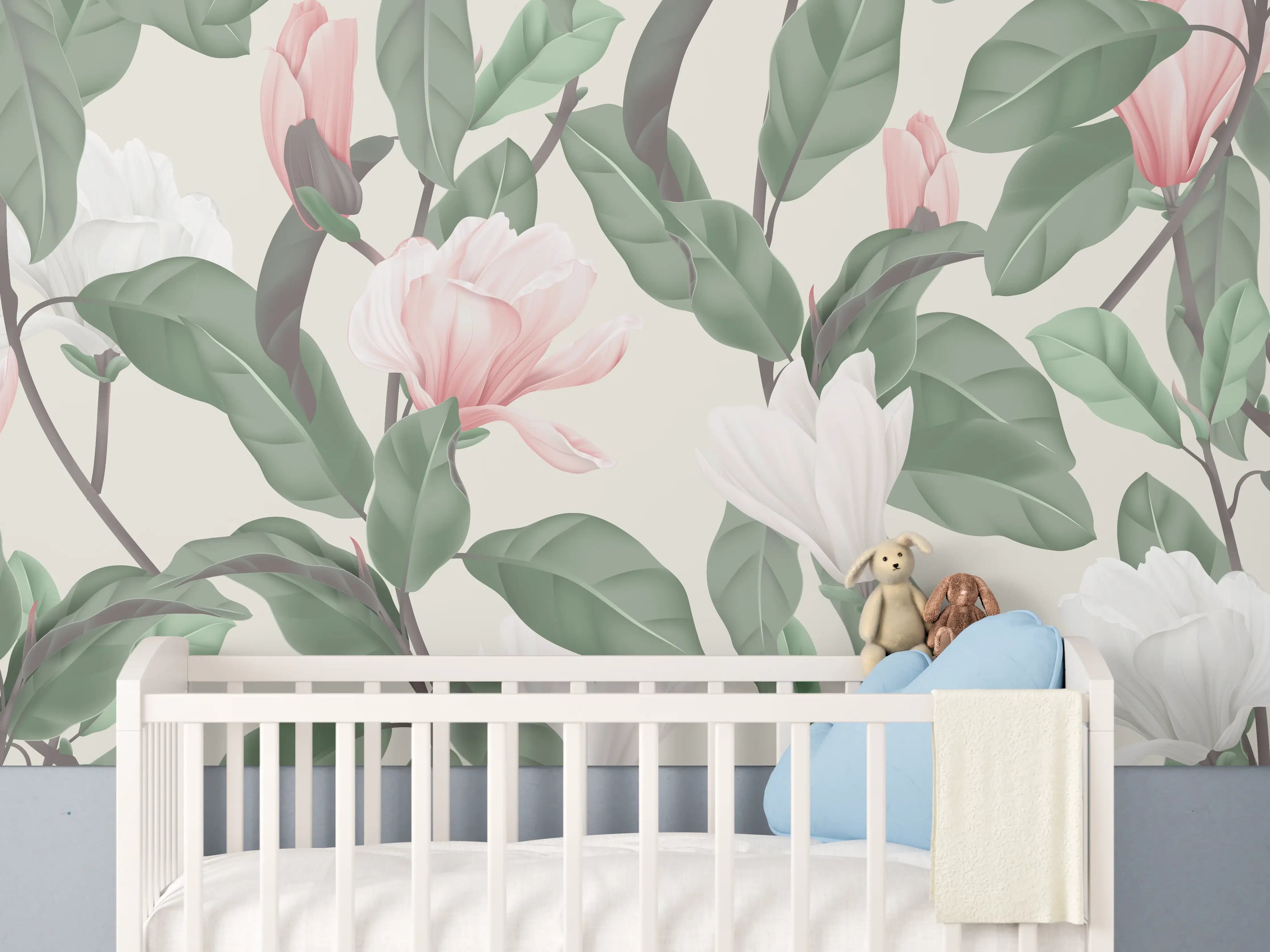 Babyzimmer Wandgestaltung - Blüten - wild & wunderschön