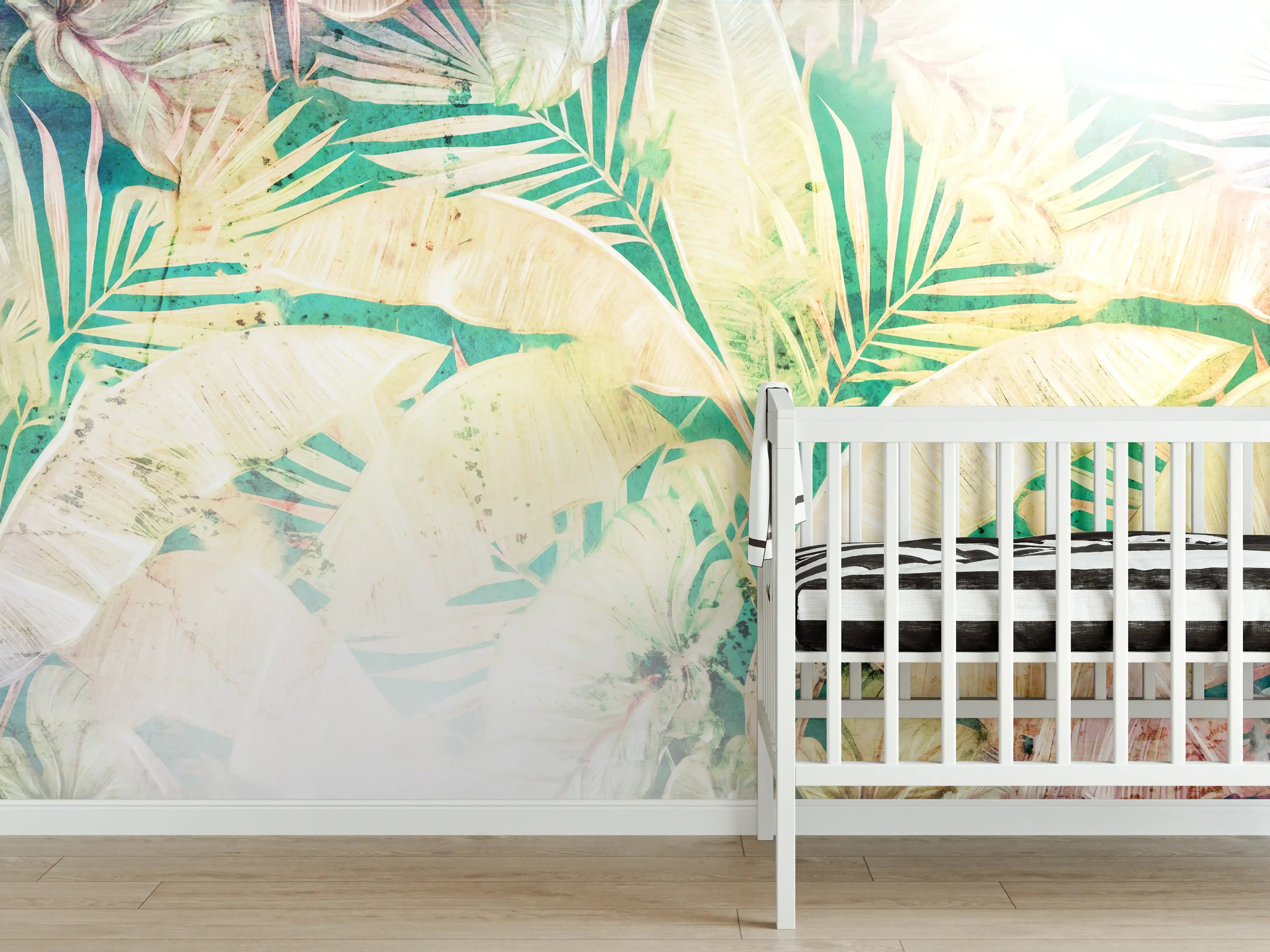 Babyzimmer Wandgestaltung - Blumen Portait