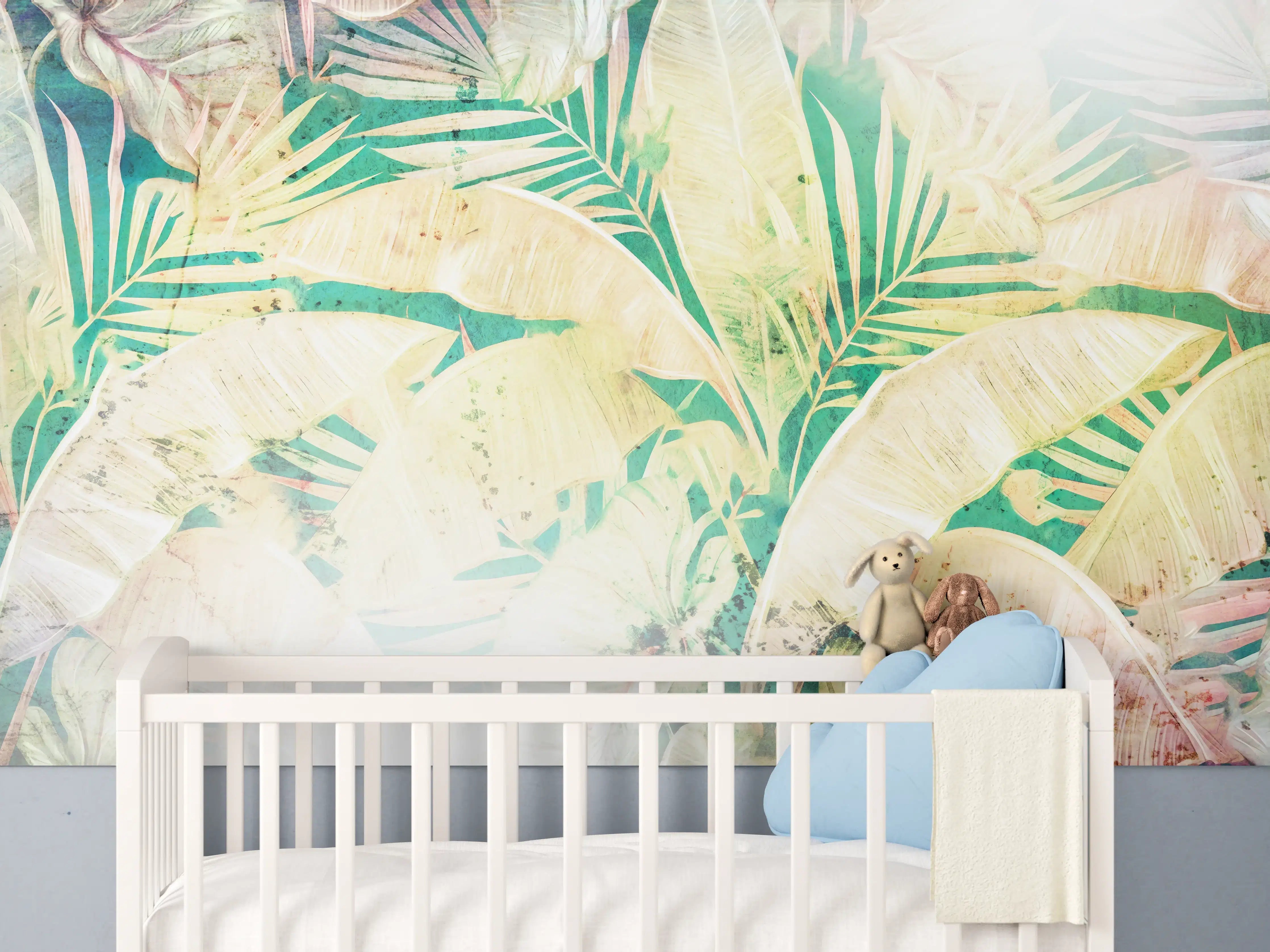 Babyzimmer Wandgestaltung - Blumen Portait