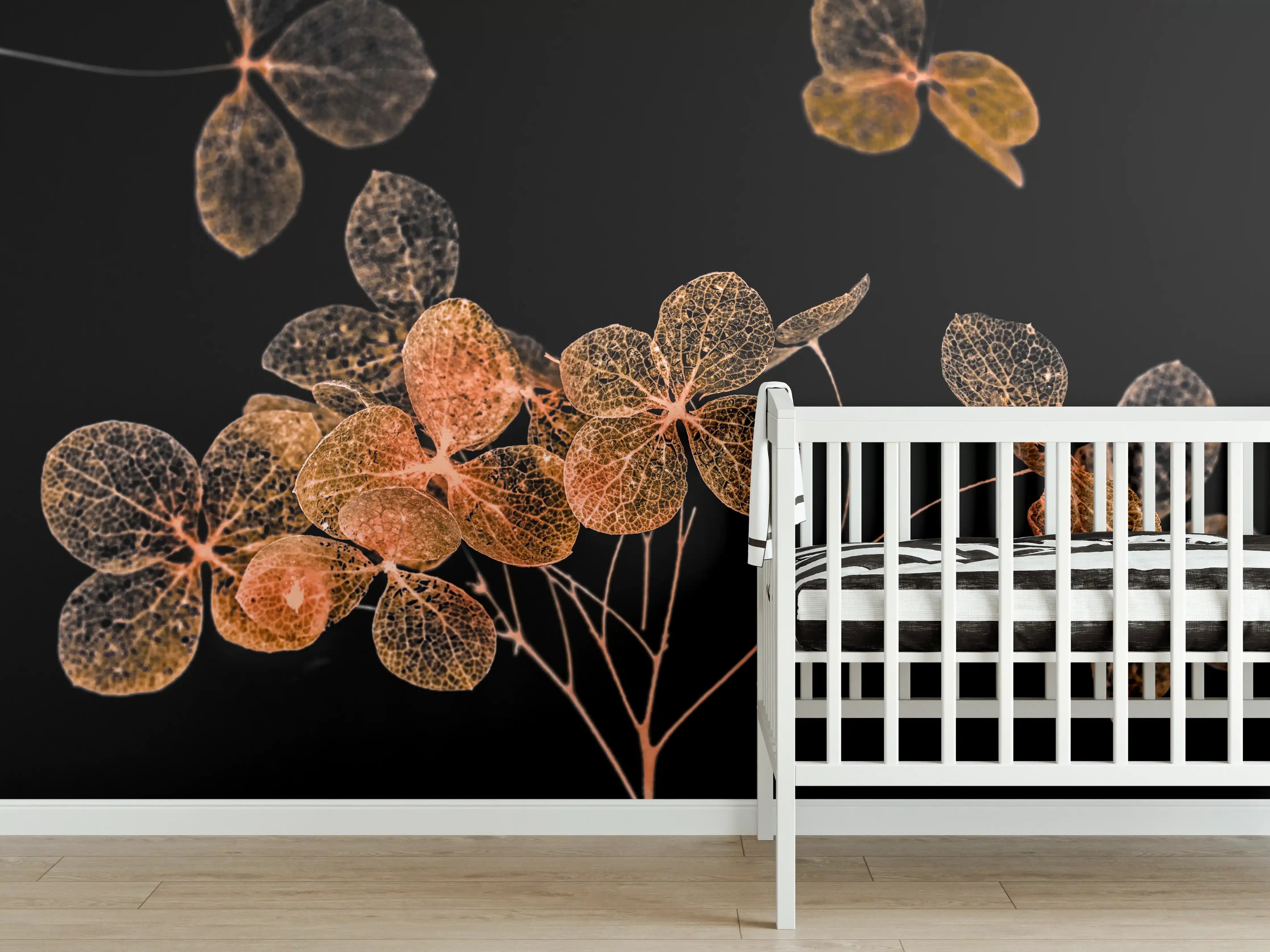 Babyzimmer Wandgestaltung - Blumen im Detail - grafik