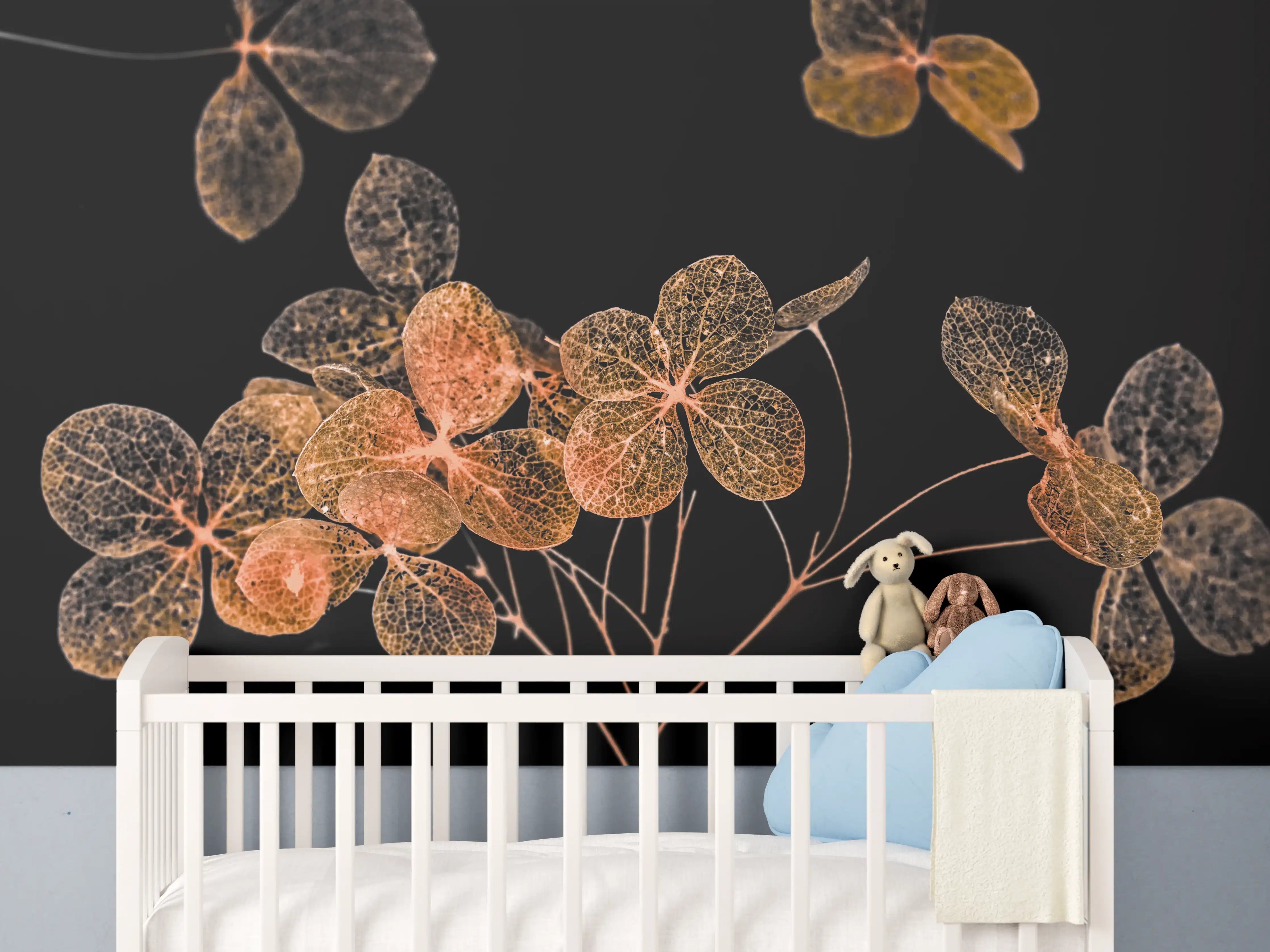 Babyzimmer Wandgestaltung - Blumen im Detail - grafik