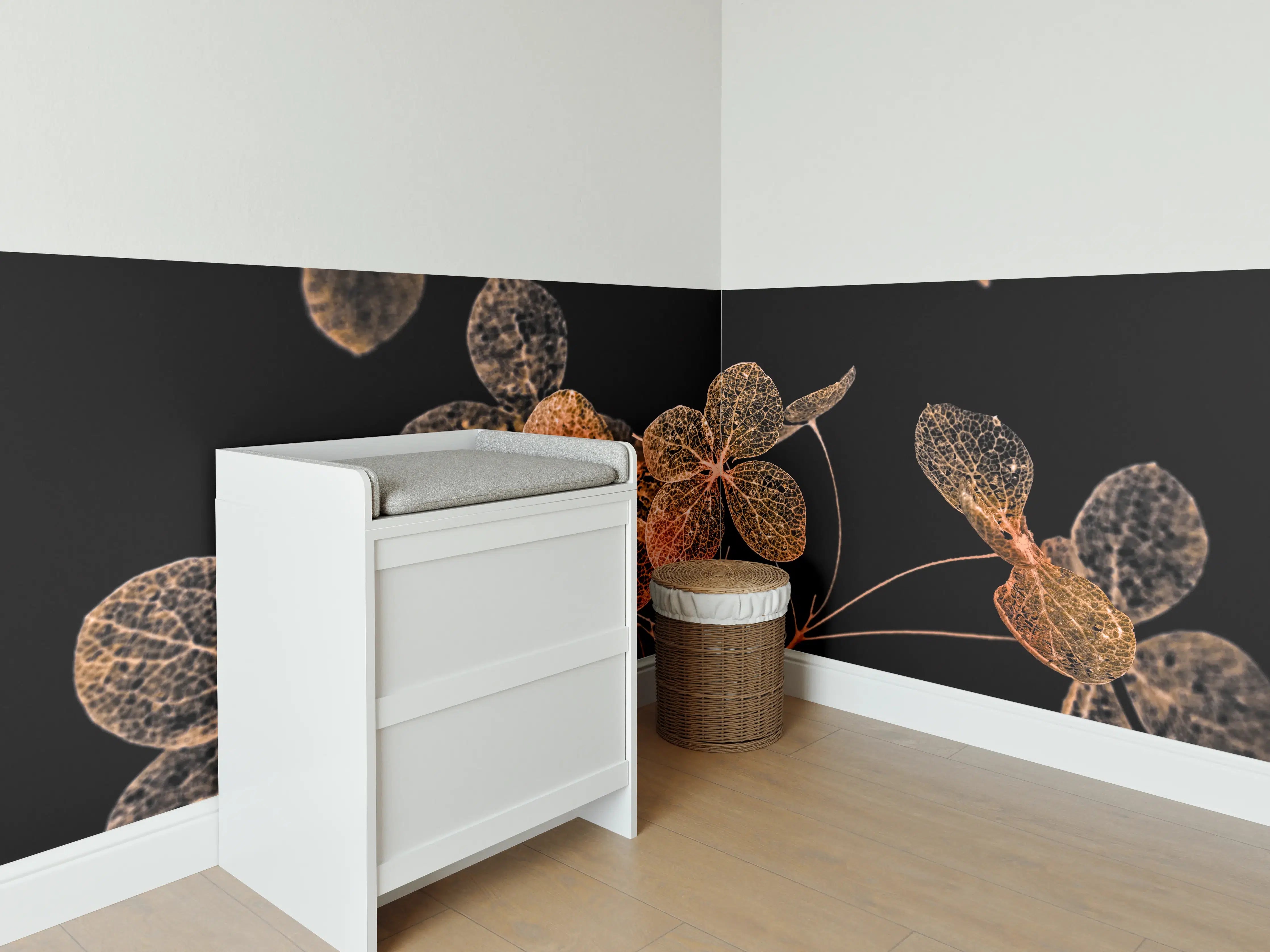 Babyzimmer Wandgestaltung - Blumen im Detail - grafik