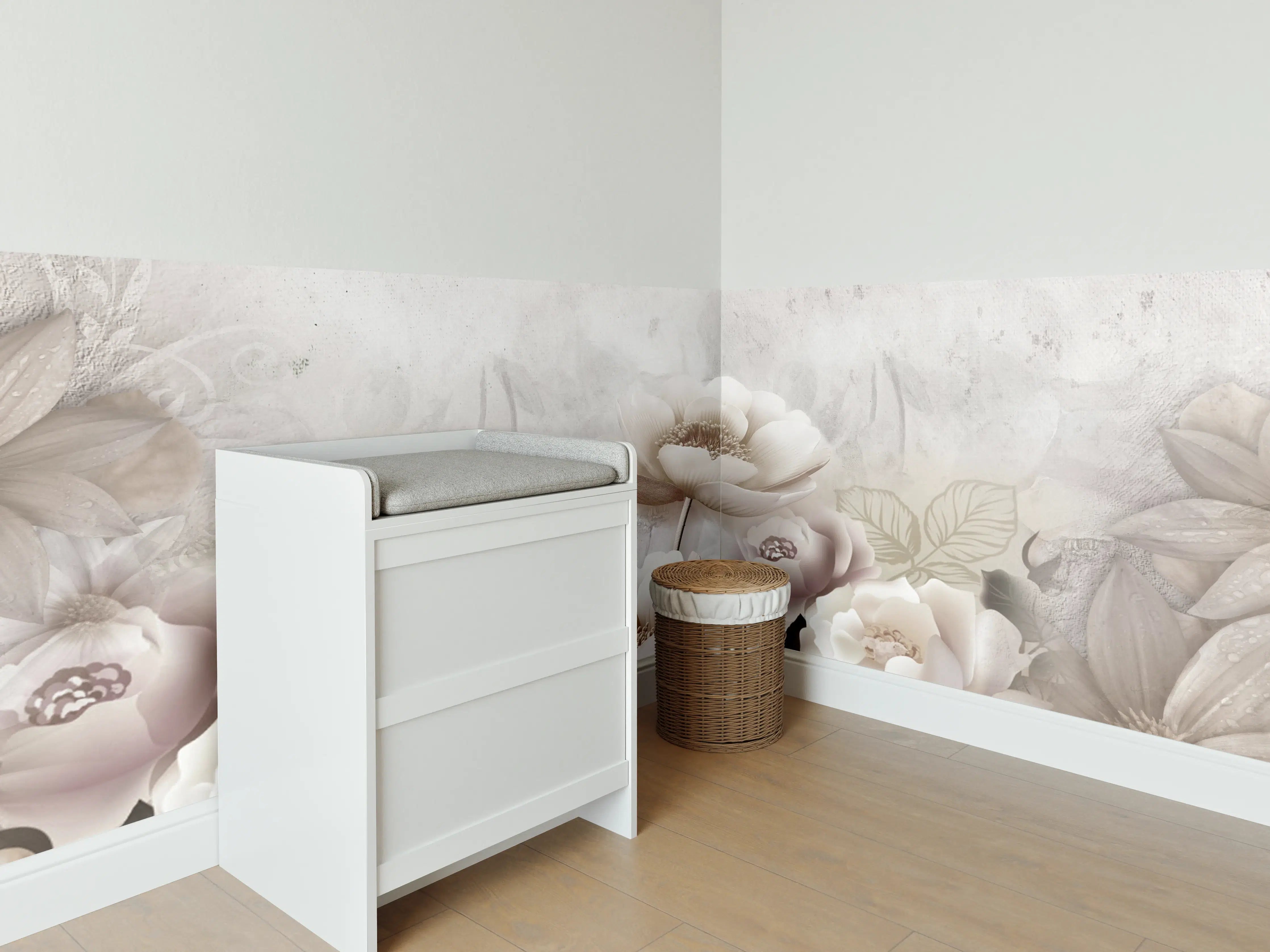 Babyzimmer Wandgestaltung - Blumengemälde