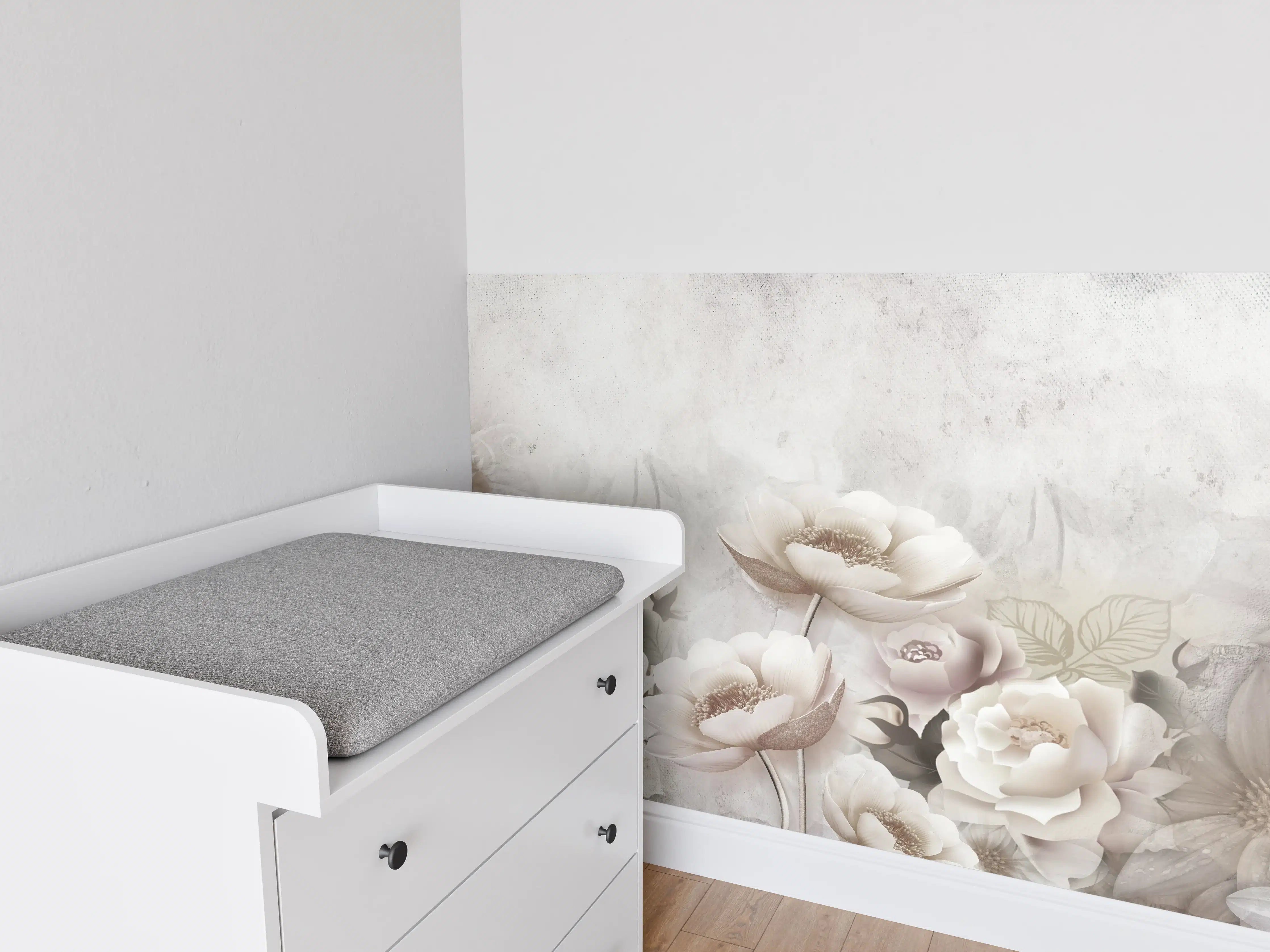 Babyzimmer Wandgestaltung - Blumengemälde