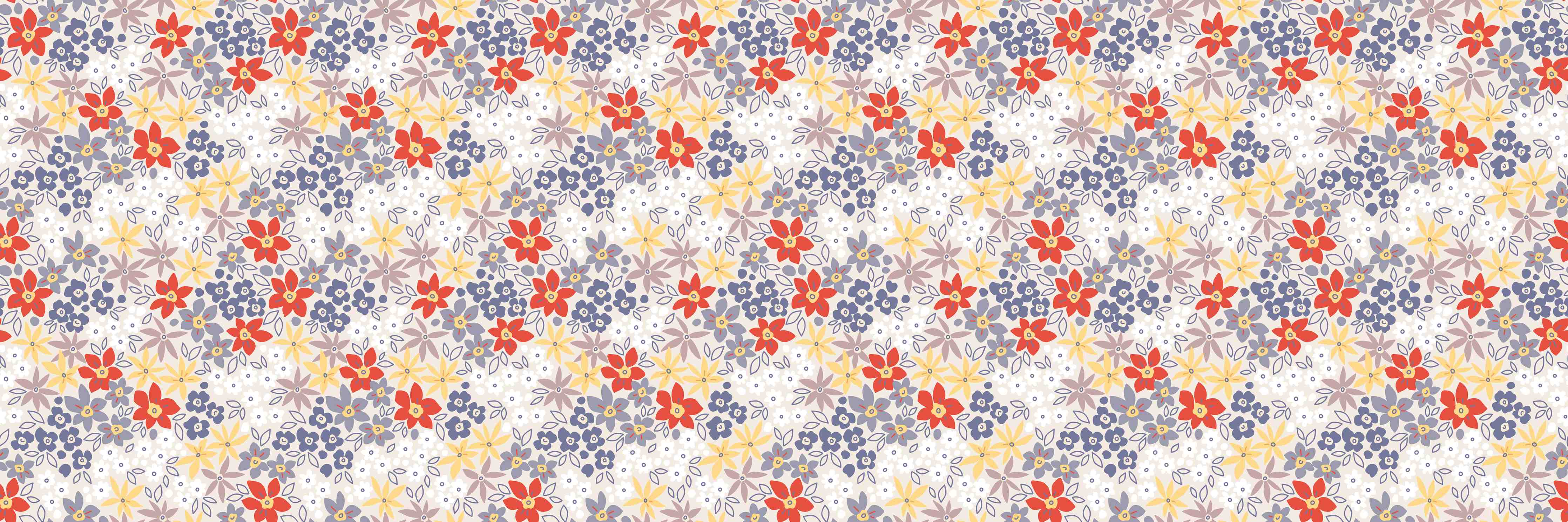 Babyzimmer Wandgestaltung-Blumenmuster mit bunten Farbtönen