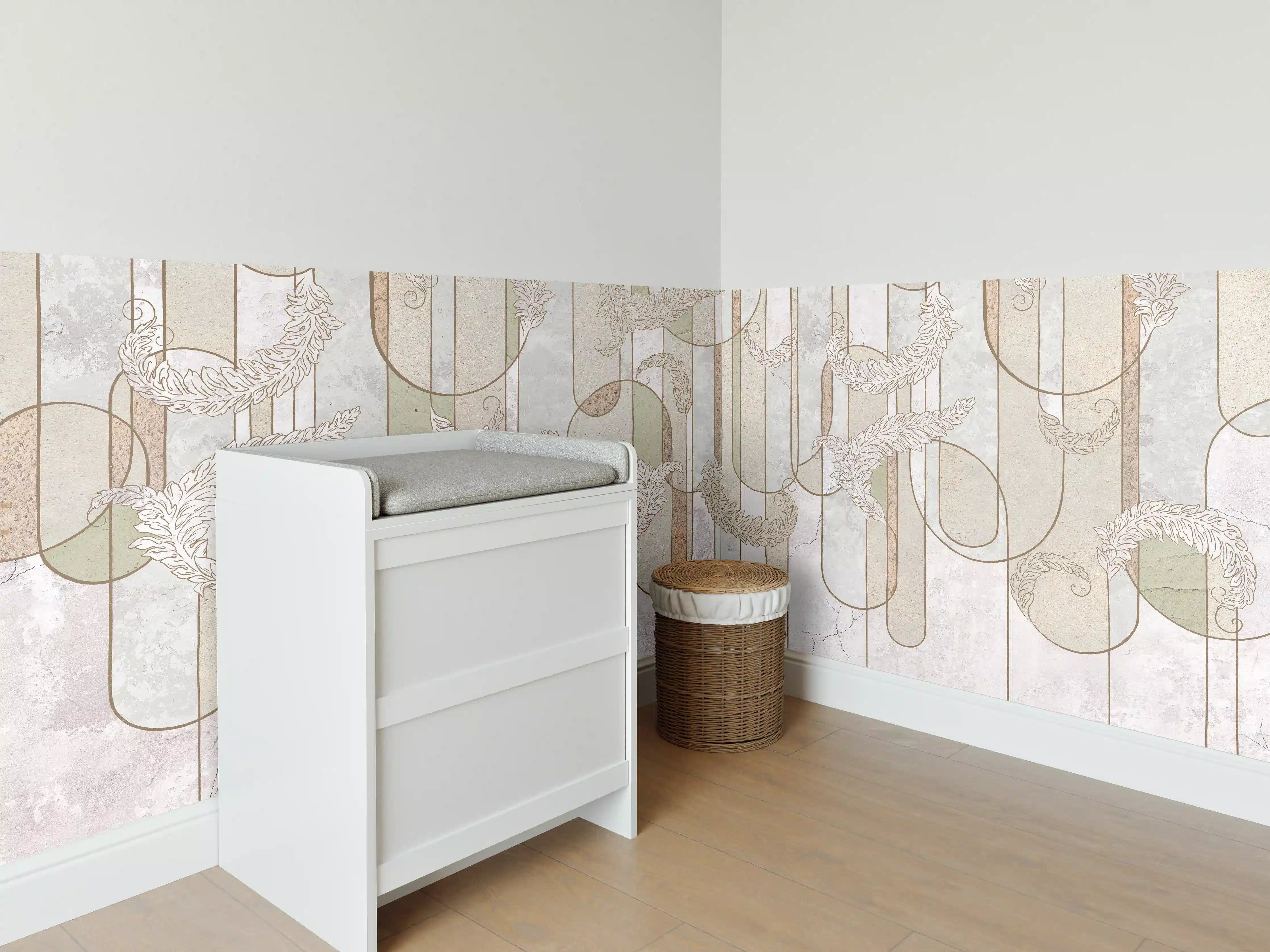 Babyzimmer Wandgestaltung - Blumiges Loft Design
