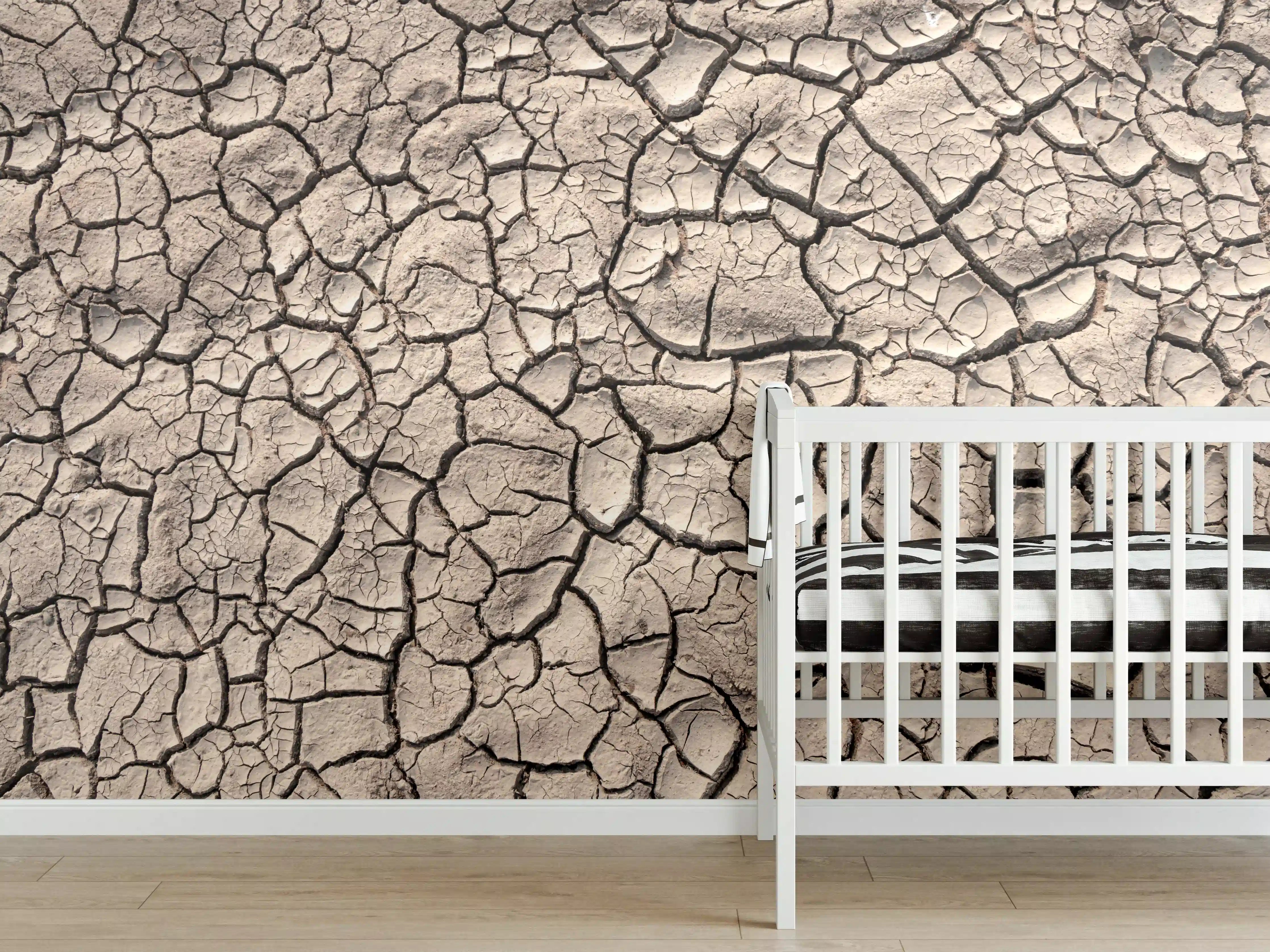 Babyzimmer Wandgestaltung - Bodenrisse auf Trockenem Boden
