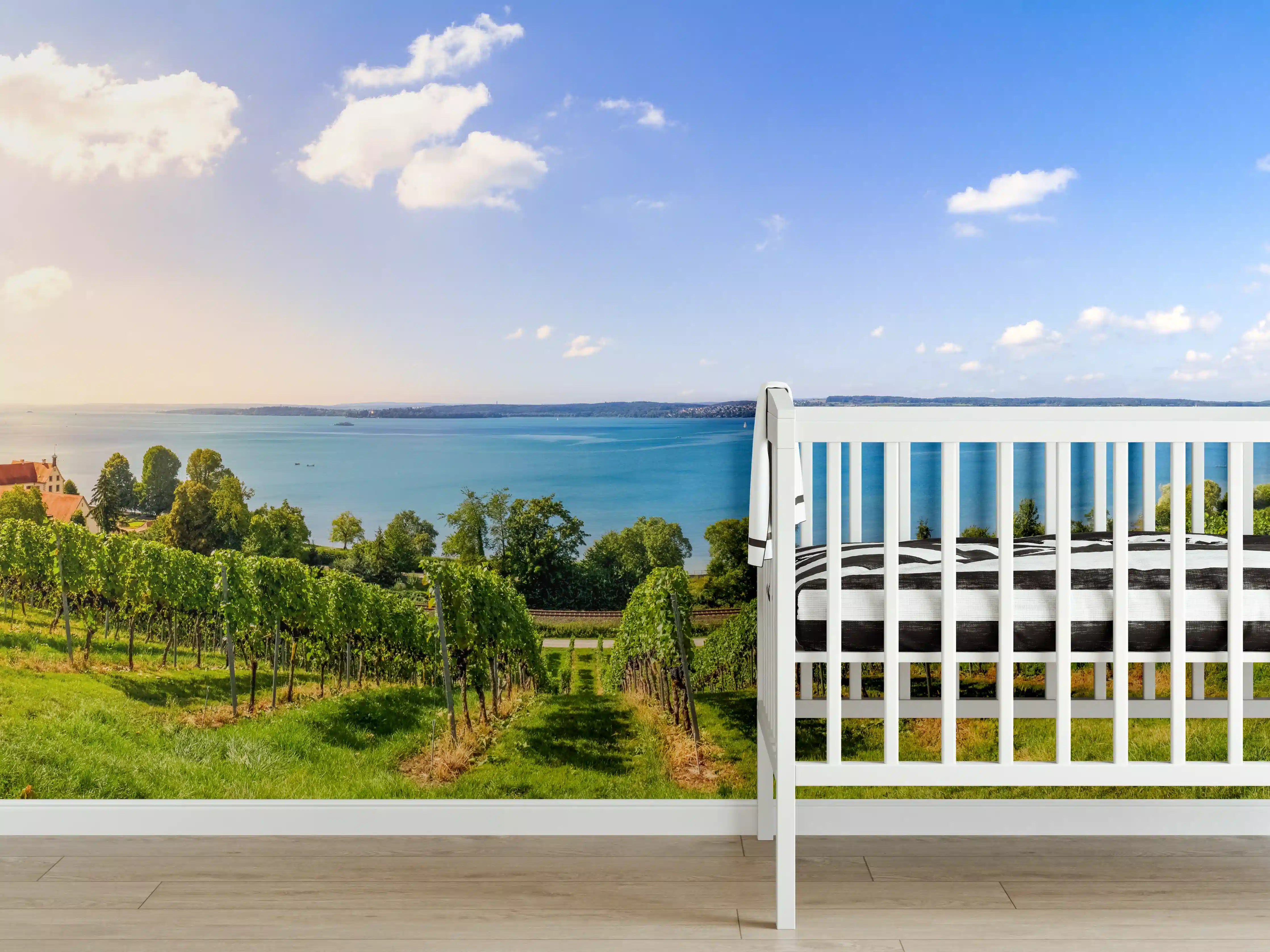 Babyzimmer Wandgestaltung - Bodensee Panorama in Birnau