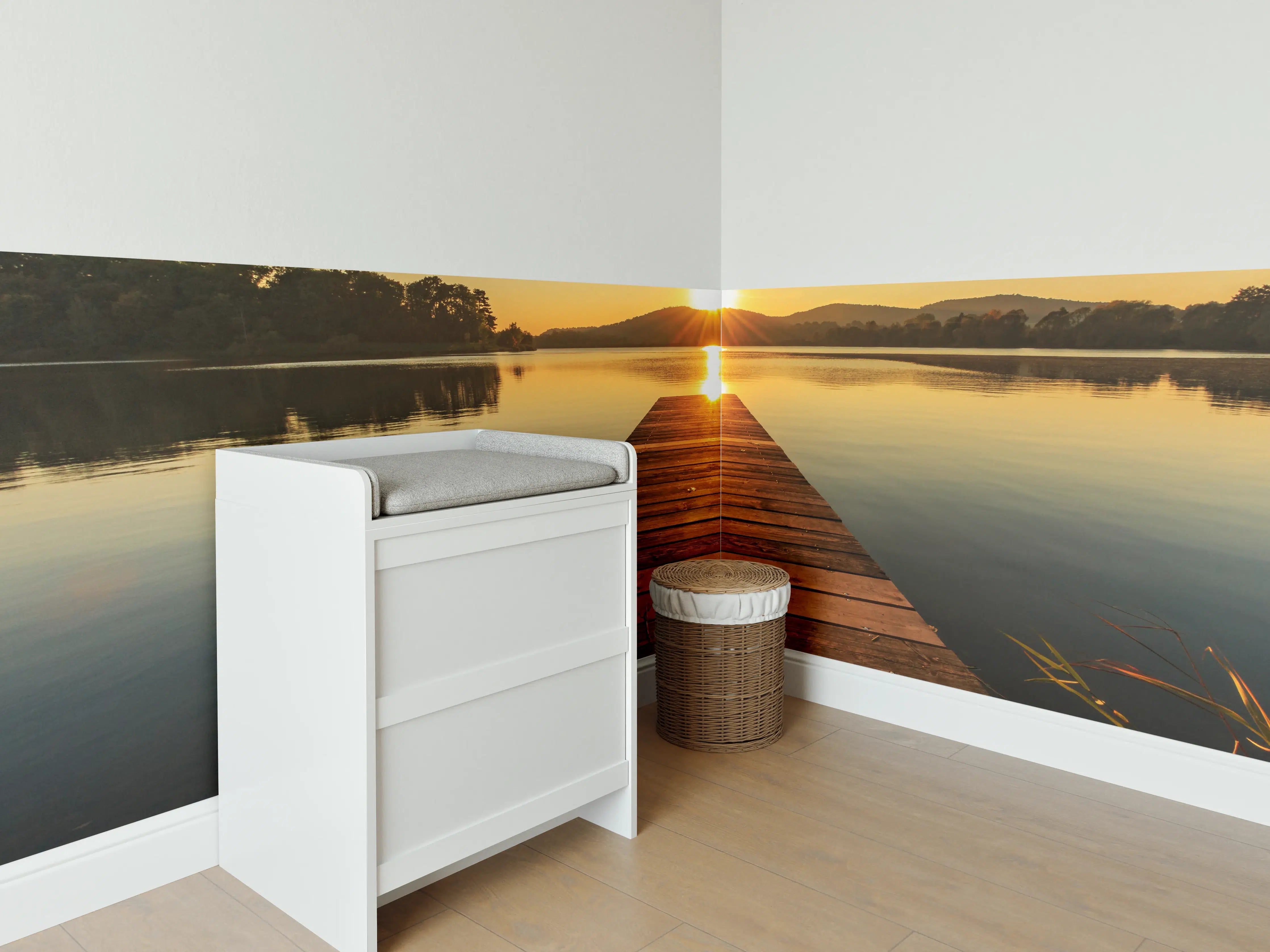 Babyzimmer Wandgestaltung - Bootssteg am Mittelsee