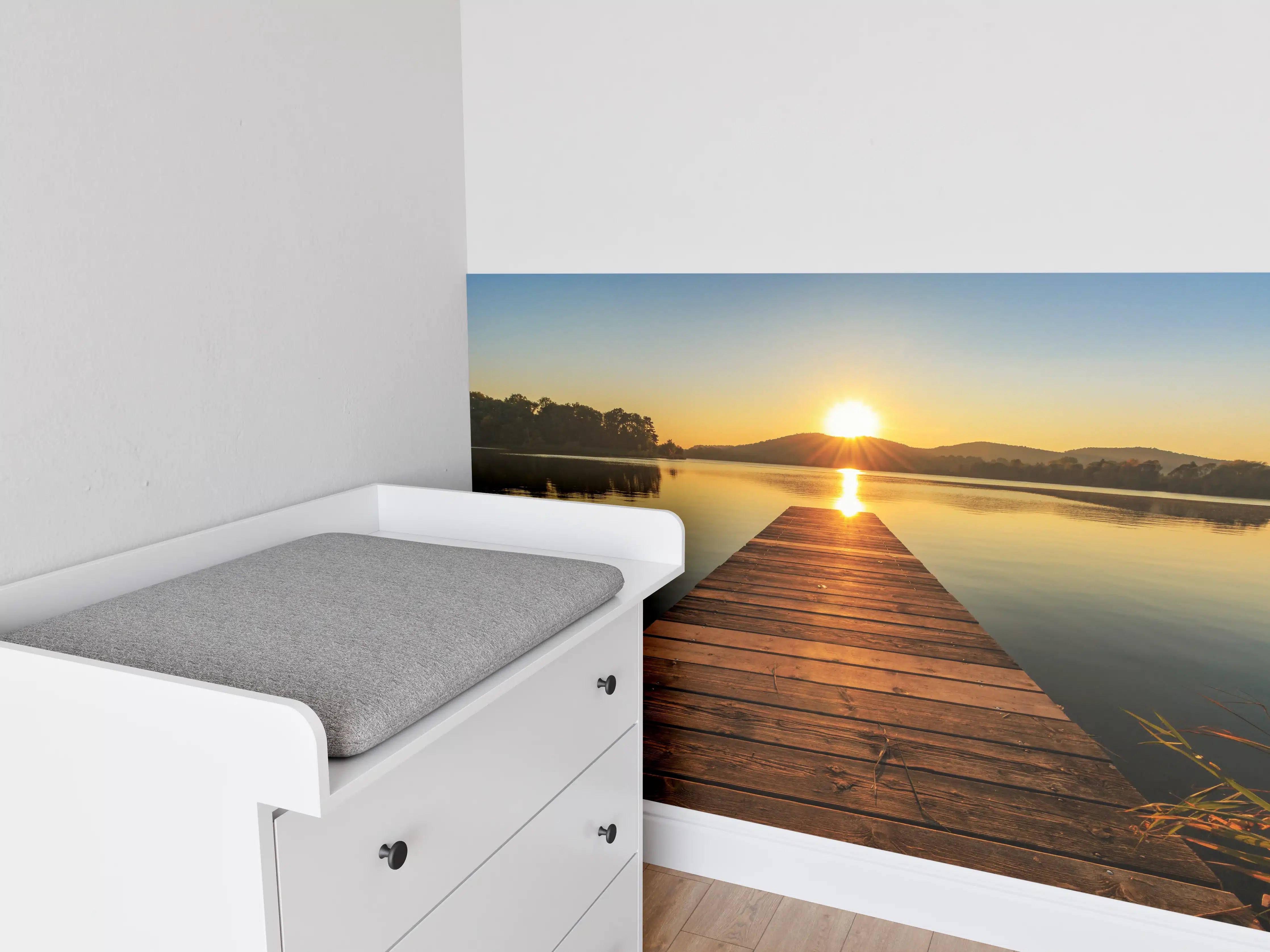 Babyzimmer Wandgestaltung - Bootssteg am Mittelsee