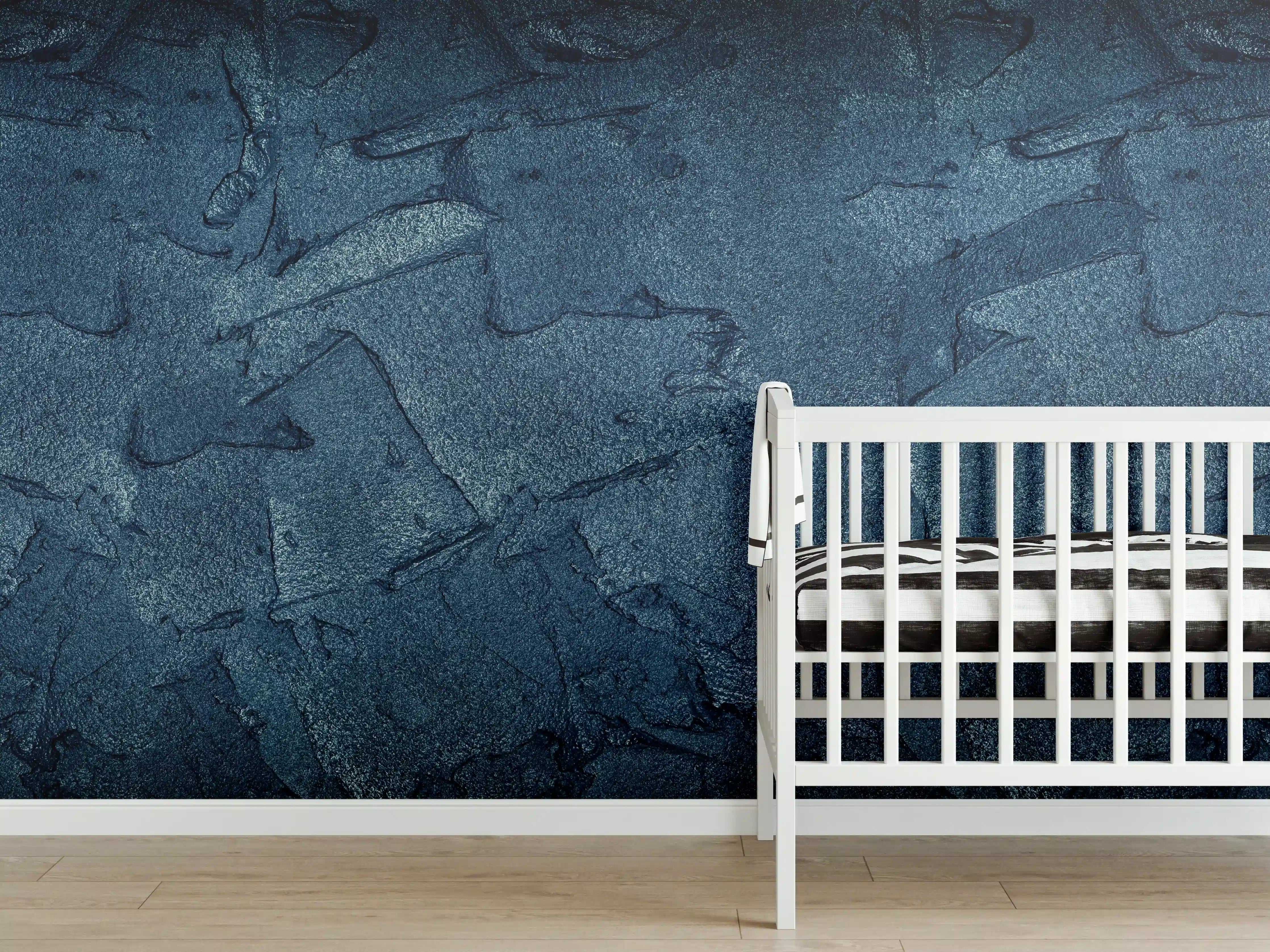 Babyzimmer Wandgestaltung - Boston Skyline bei Nacht