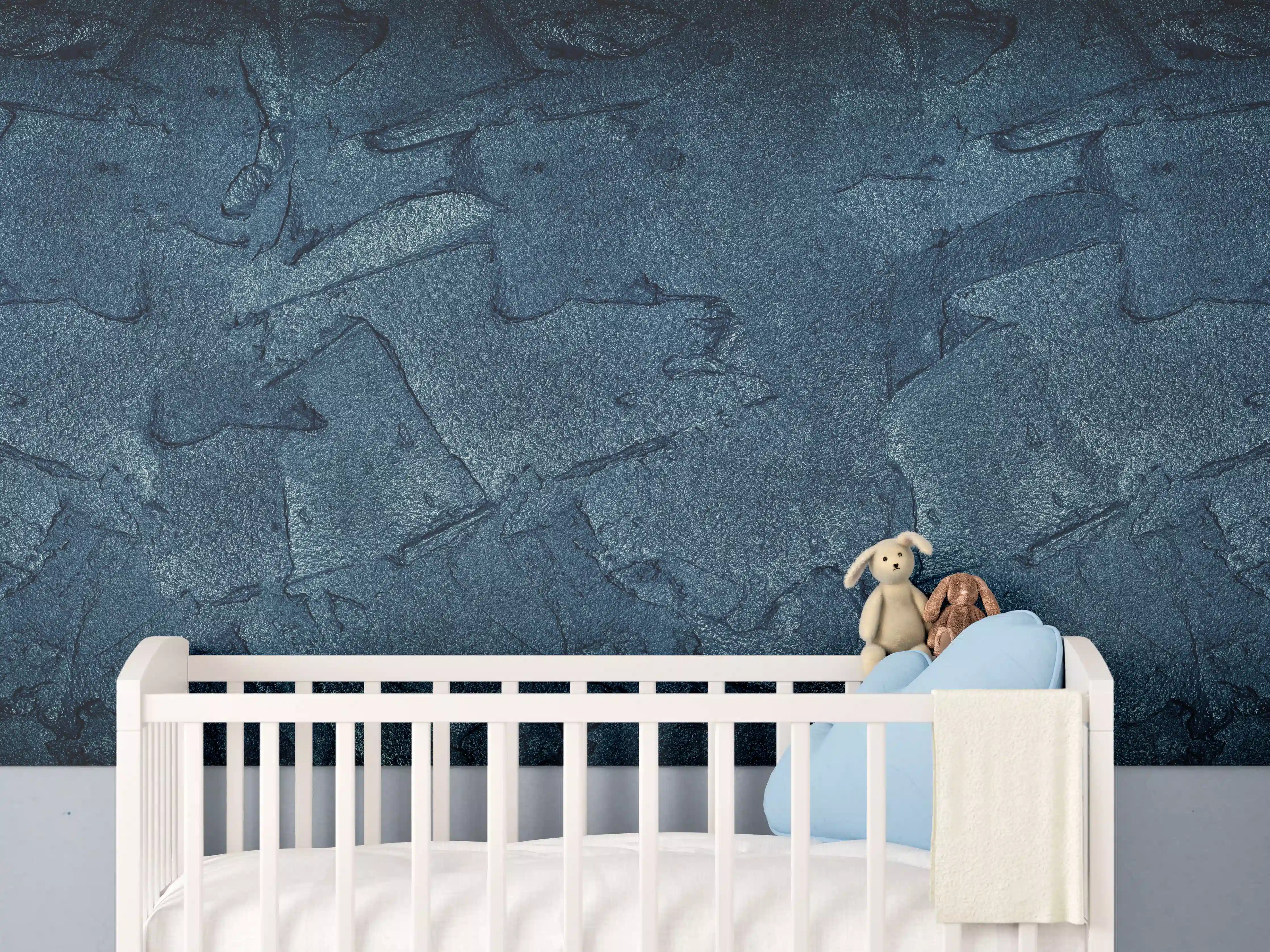 Babyzimmer Wandgestaltung - Boston Skyline bei Nacht