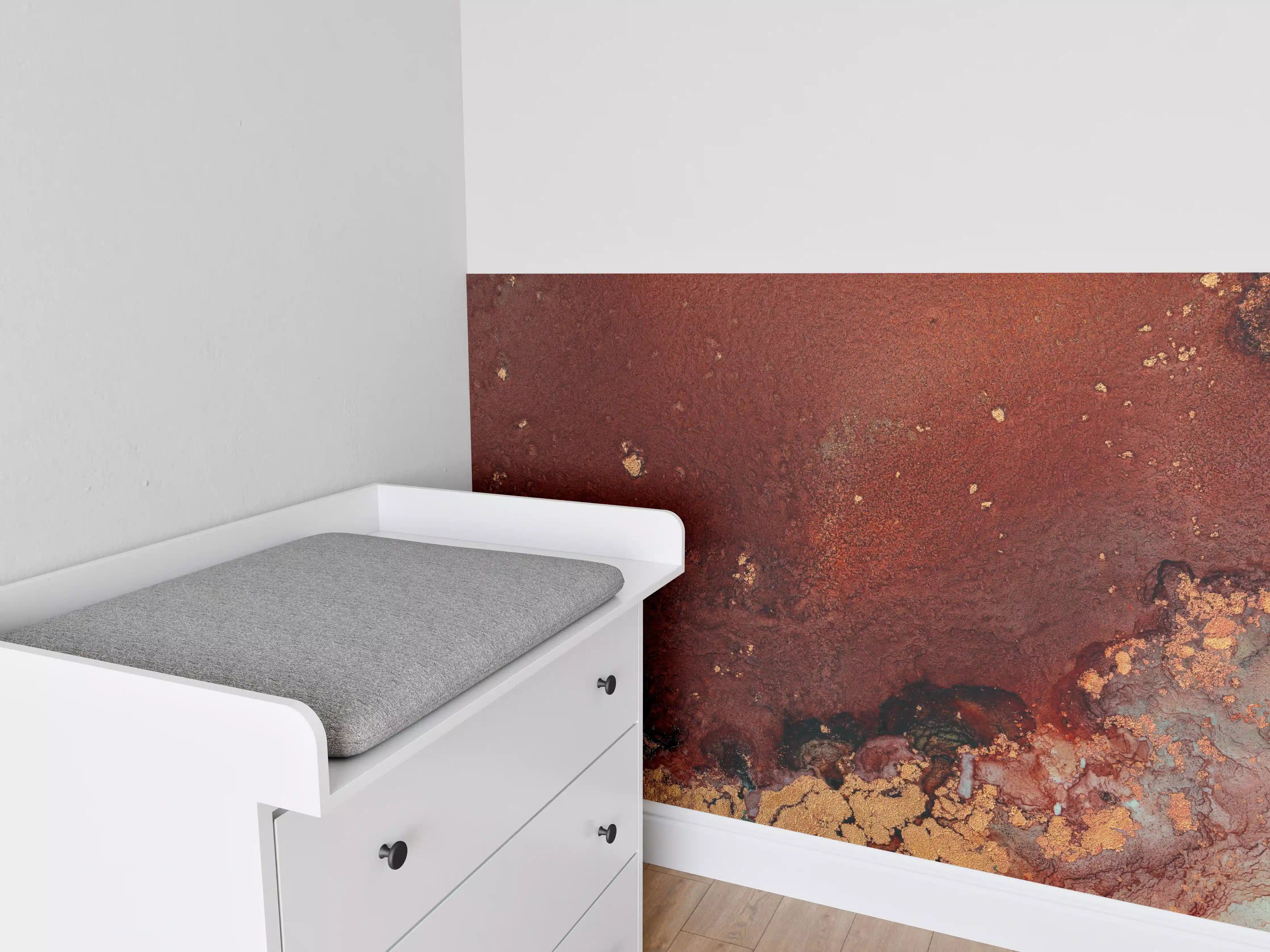 Babyzimmer Wandgestaltung - Bräunliche Marmor Textur - Flüssigmalerei