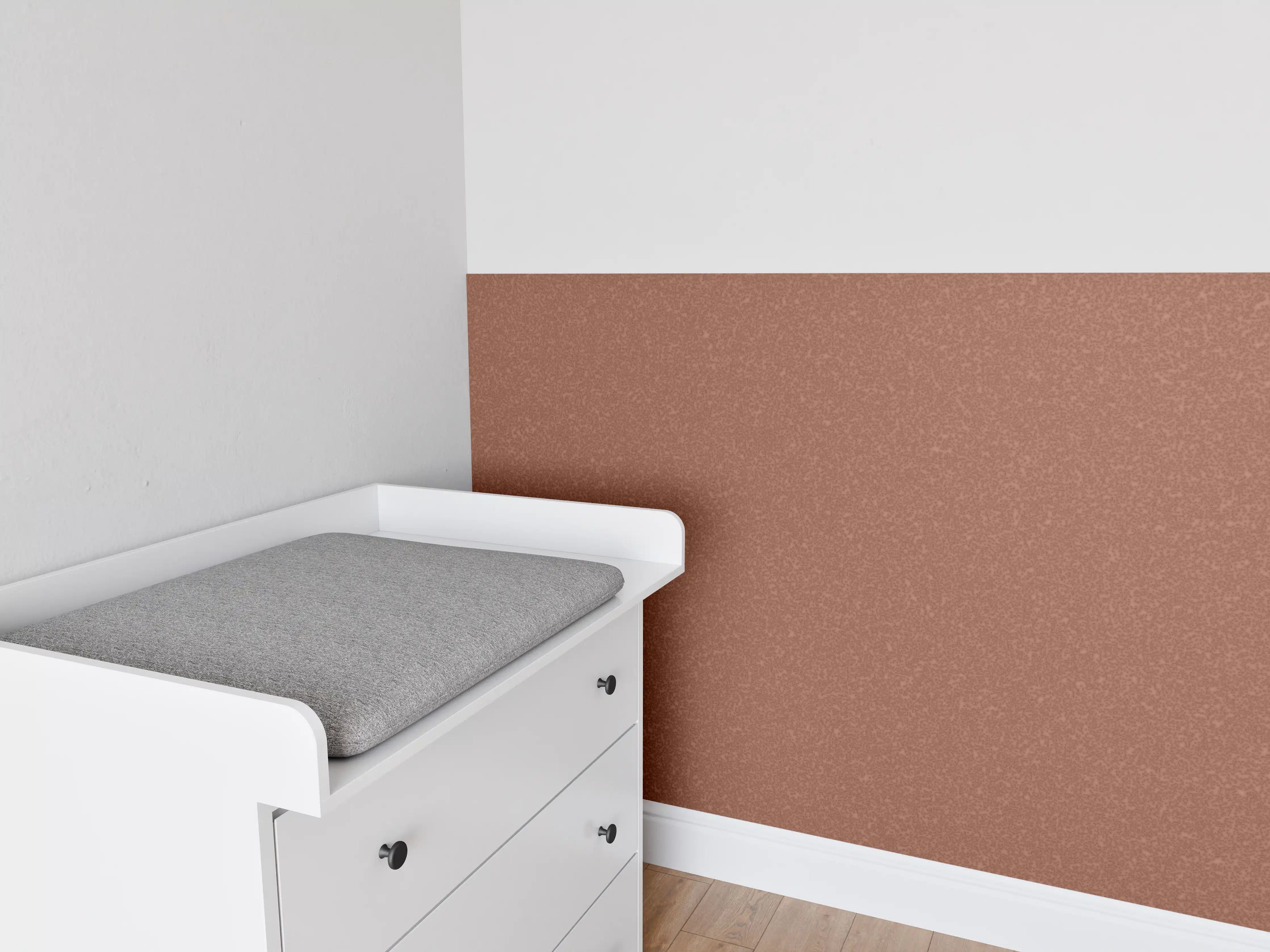 Babyzimmer Wandgestaltung - Bräunlicher Hintergrund - Zimtfarbe