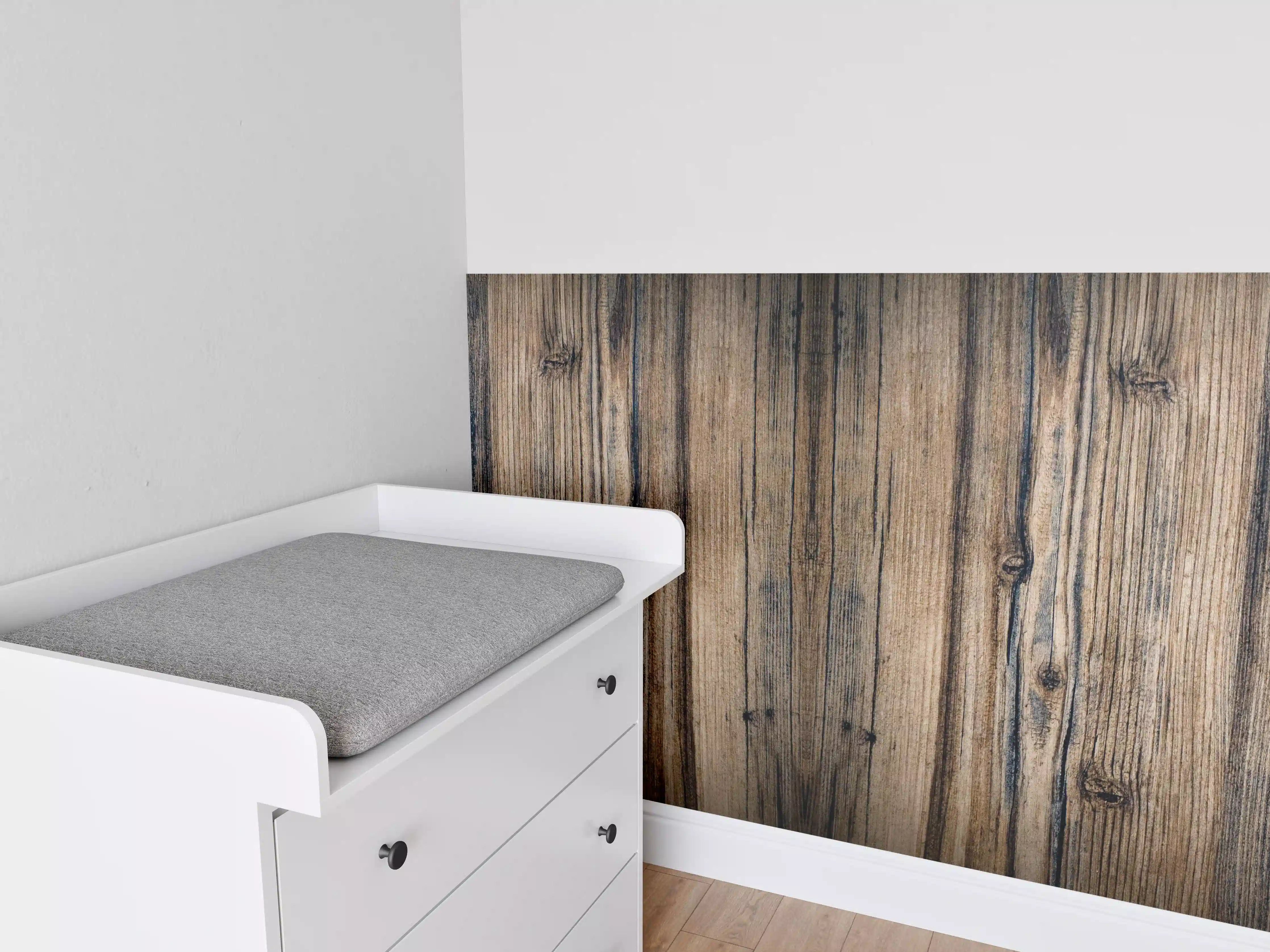 Babyzimmer Wandgestaltung - Bräunlicher Holz Hintergrund