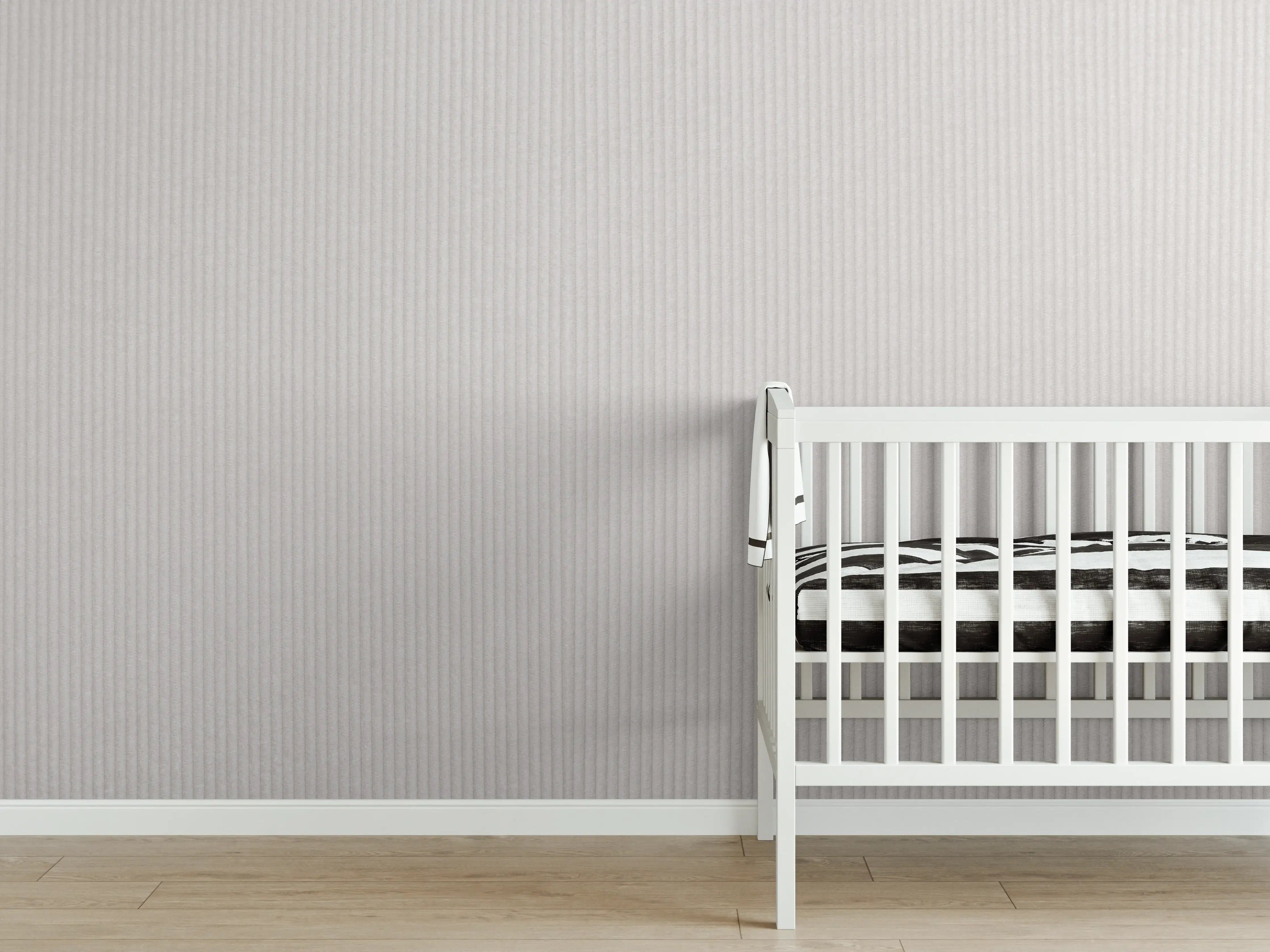 Babyzimmer Wandgestaltung - Bräunliches Kord Textil