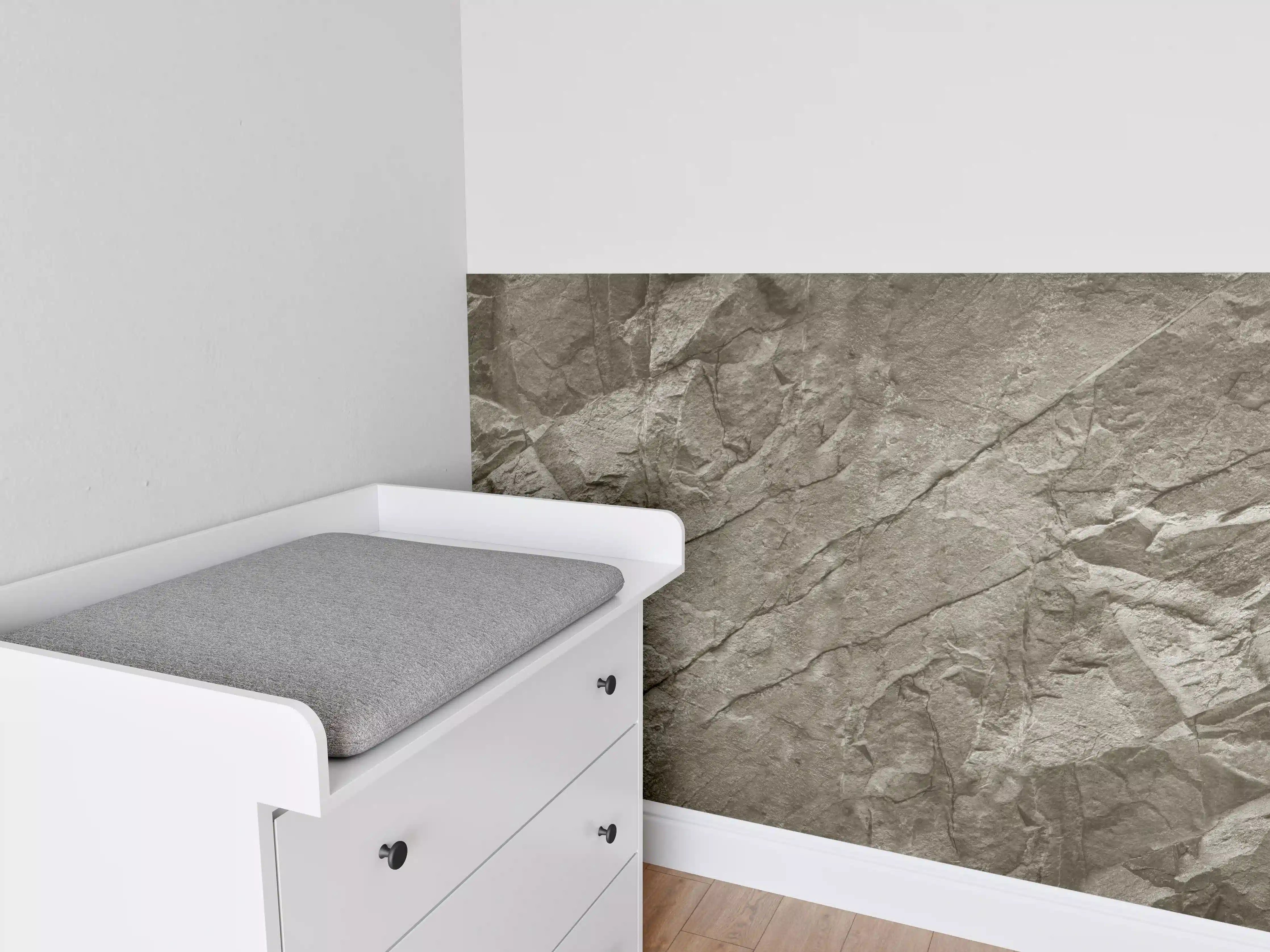 Babyzimmer Wandgestaltung - Braun-Graue Steintextur