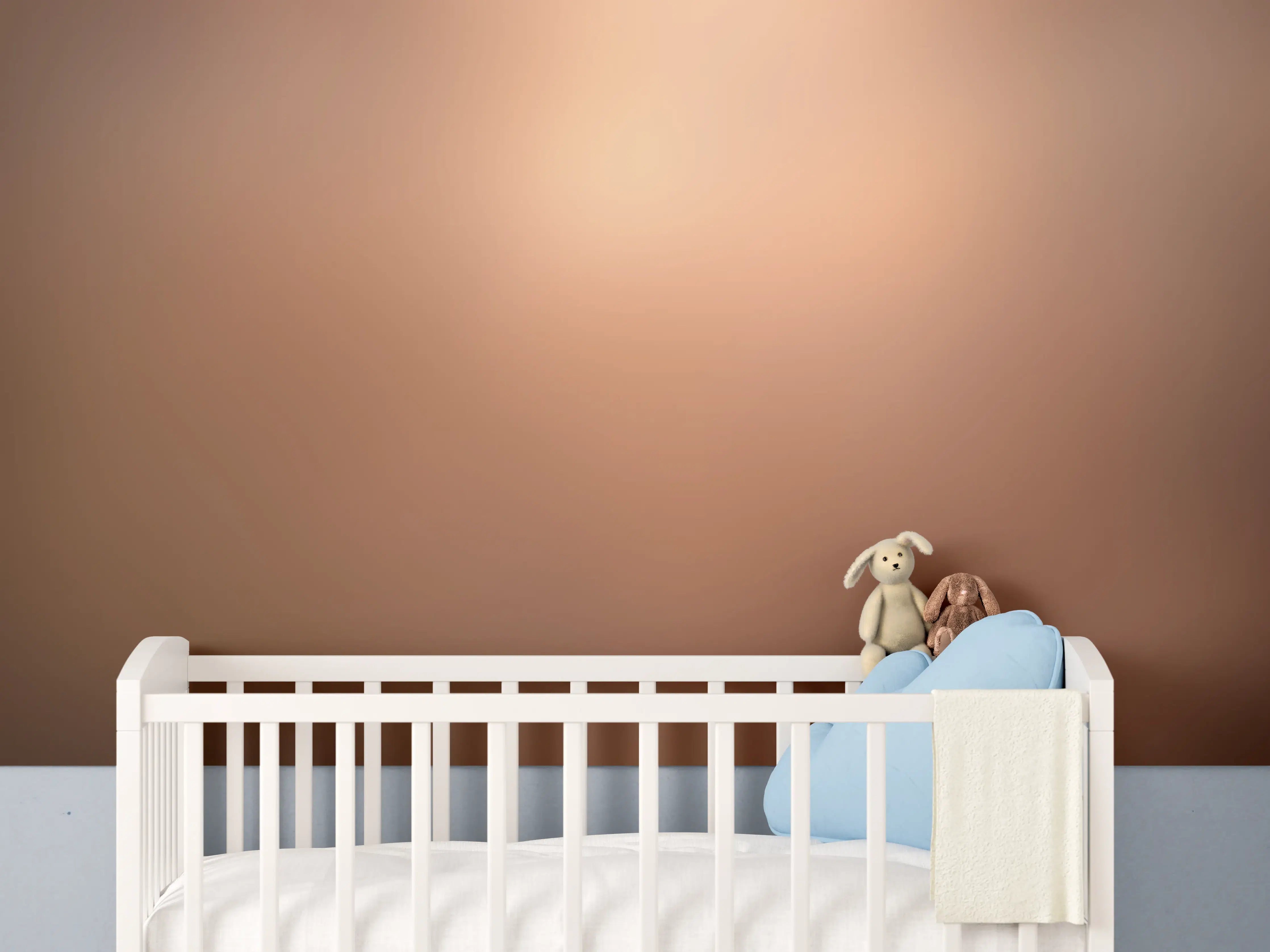 Babyzimmer Wandgestaltung - Braun, beiges Muster