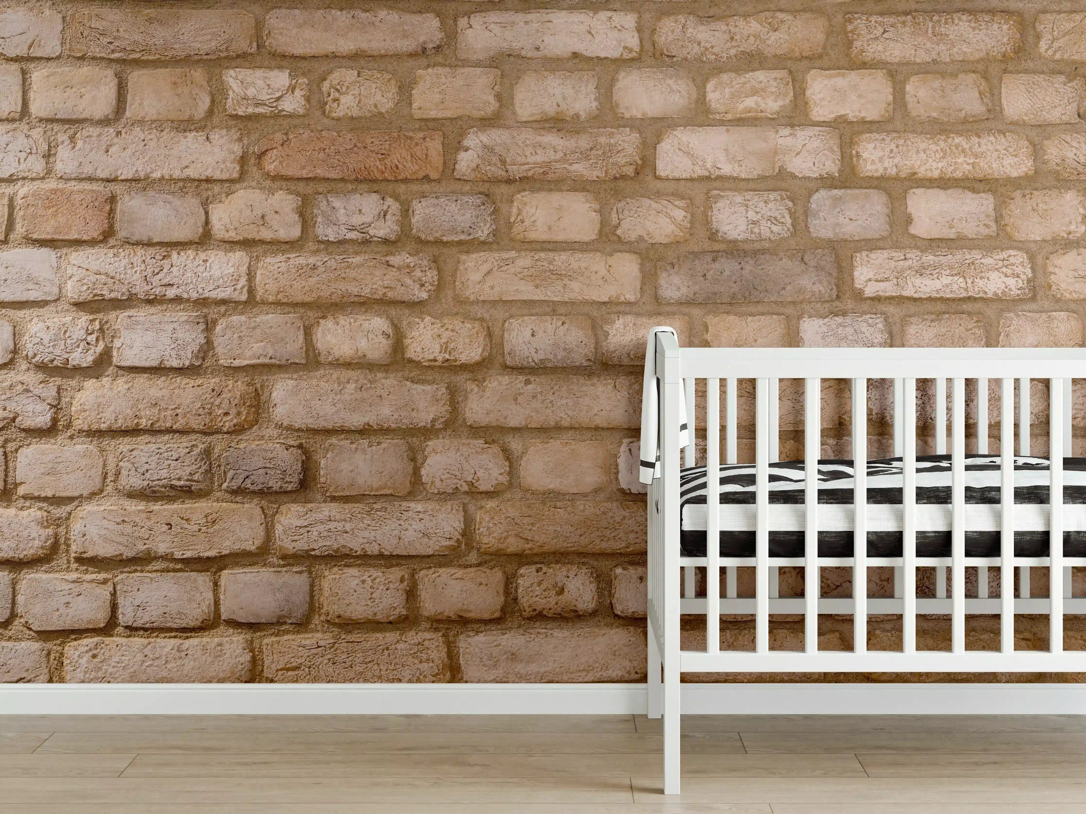 Babyzimmer Wandgestaltung - Braune Backsteinmauer Textur