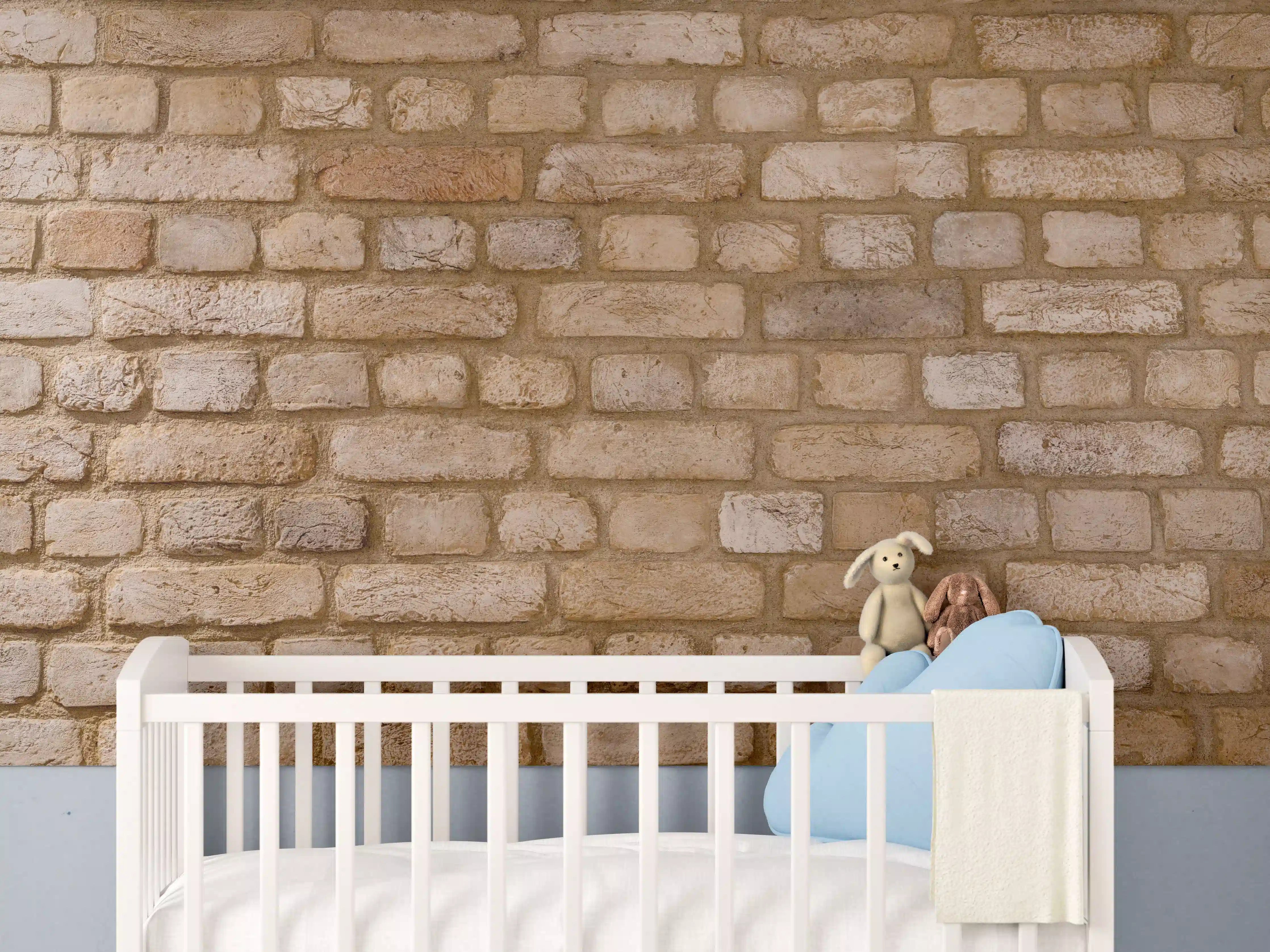 Babyzimmer Wandgestaltung - Braune Backsteinmauer Textur