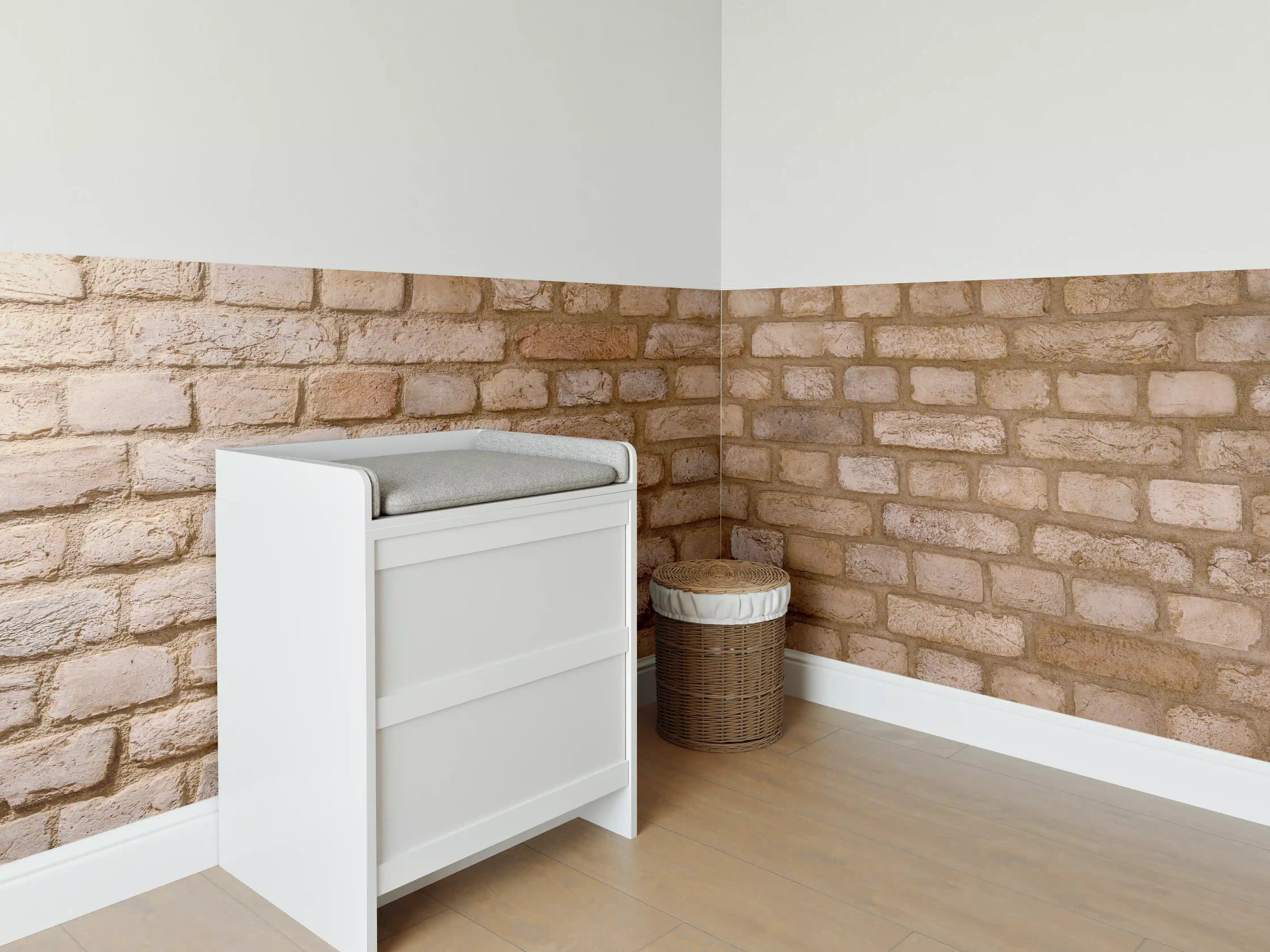 Babyzimmer Wandgestaltung - Braune Backsteinmauer Textur