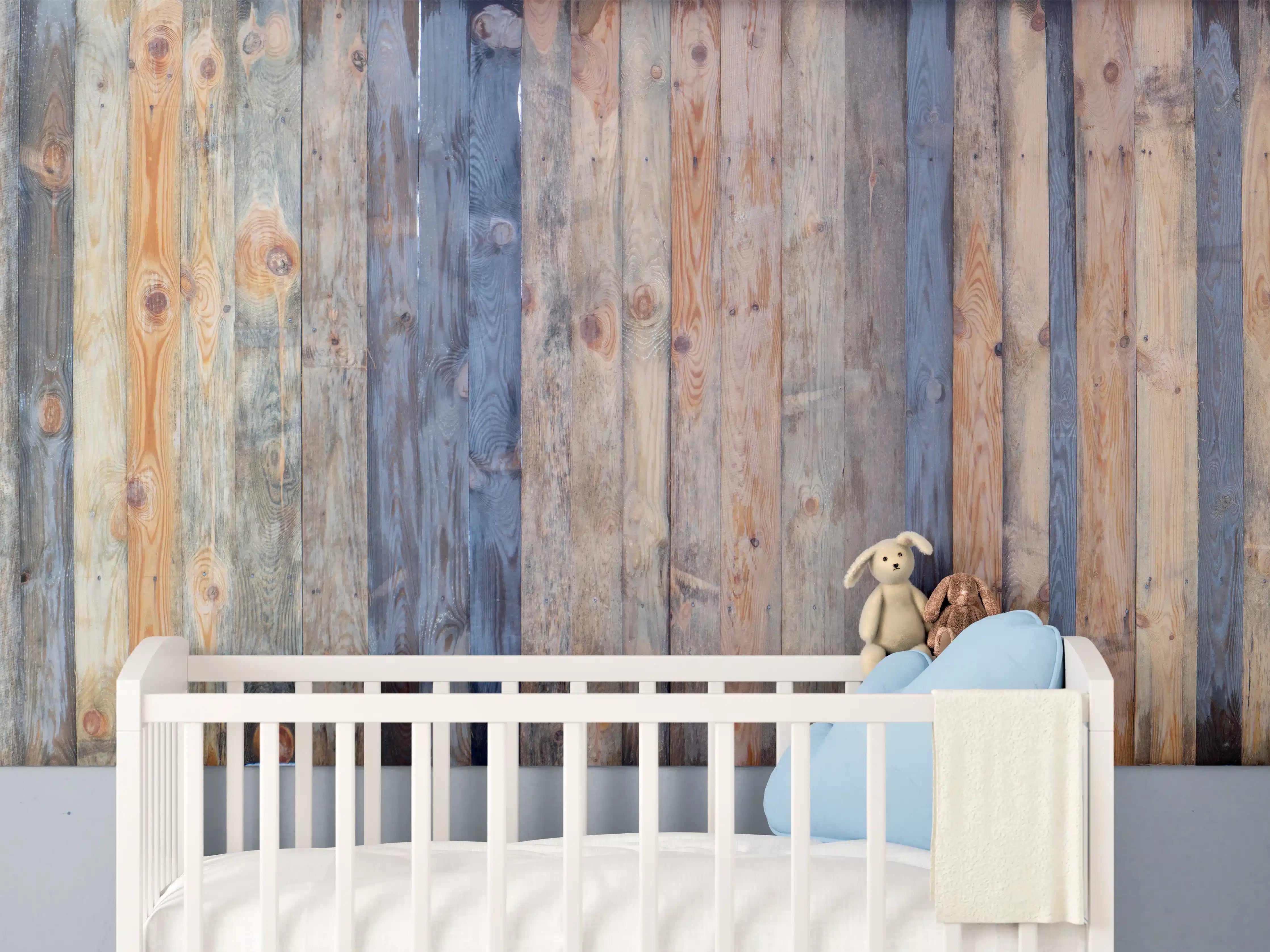 Babyzimmer Wandgestaltung - Braune Holz Wandtextur