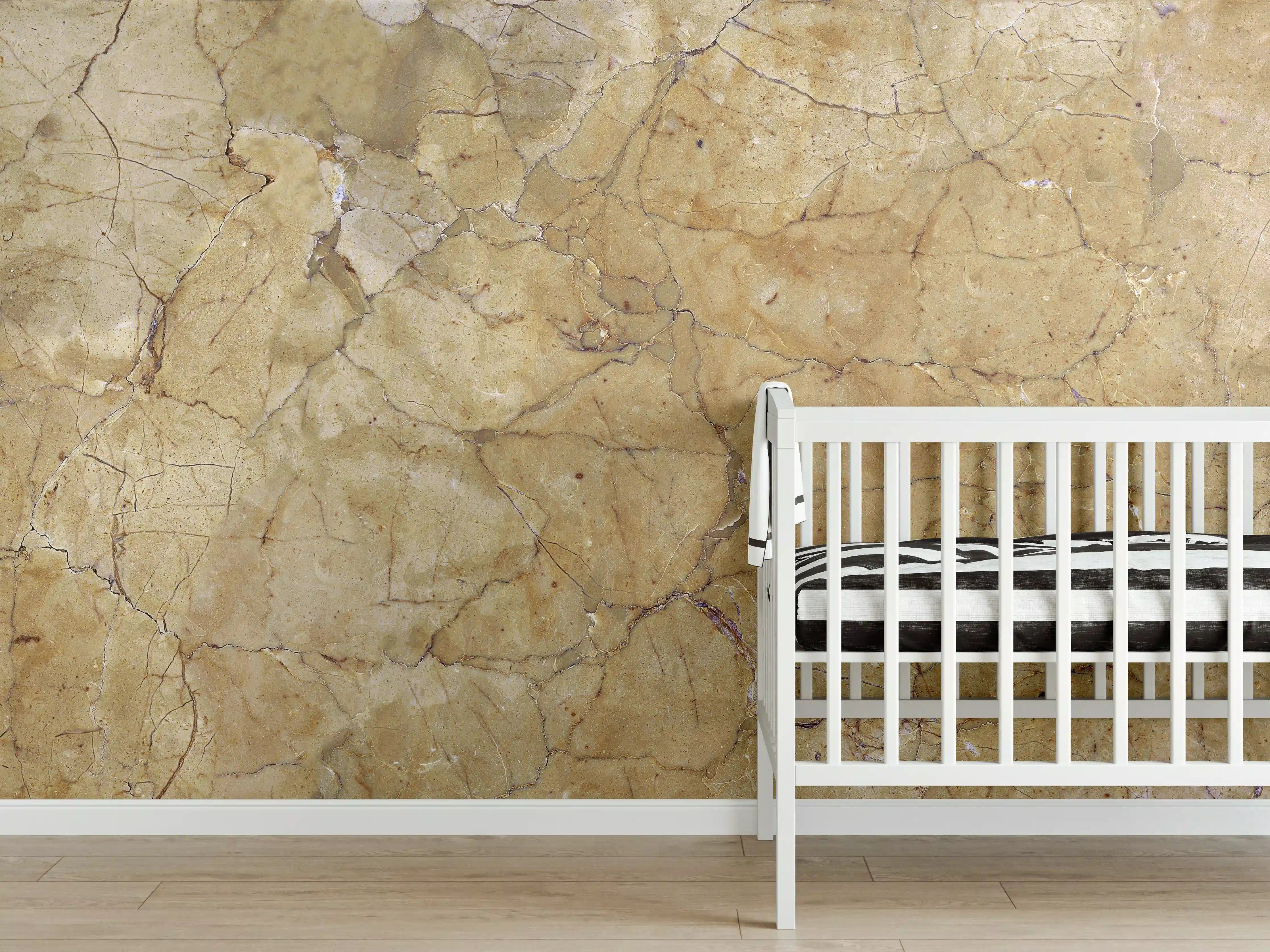 Babyzimmer Wandgestaltung - Braune beschädigte Marmorblöcke