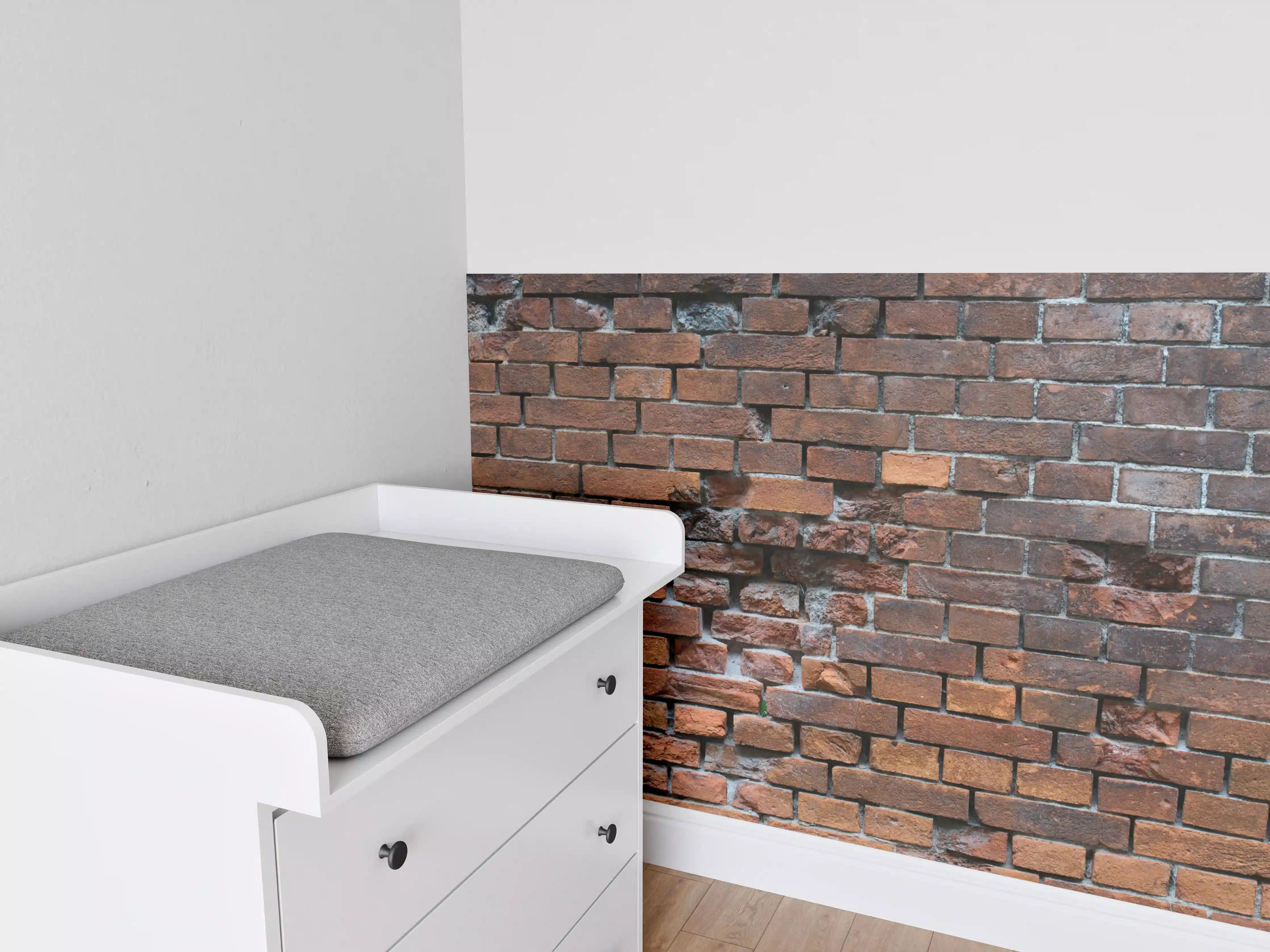 Babyzimmer Wandgestaltung - Braune kaputte Ziegelsteinwand