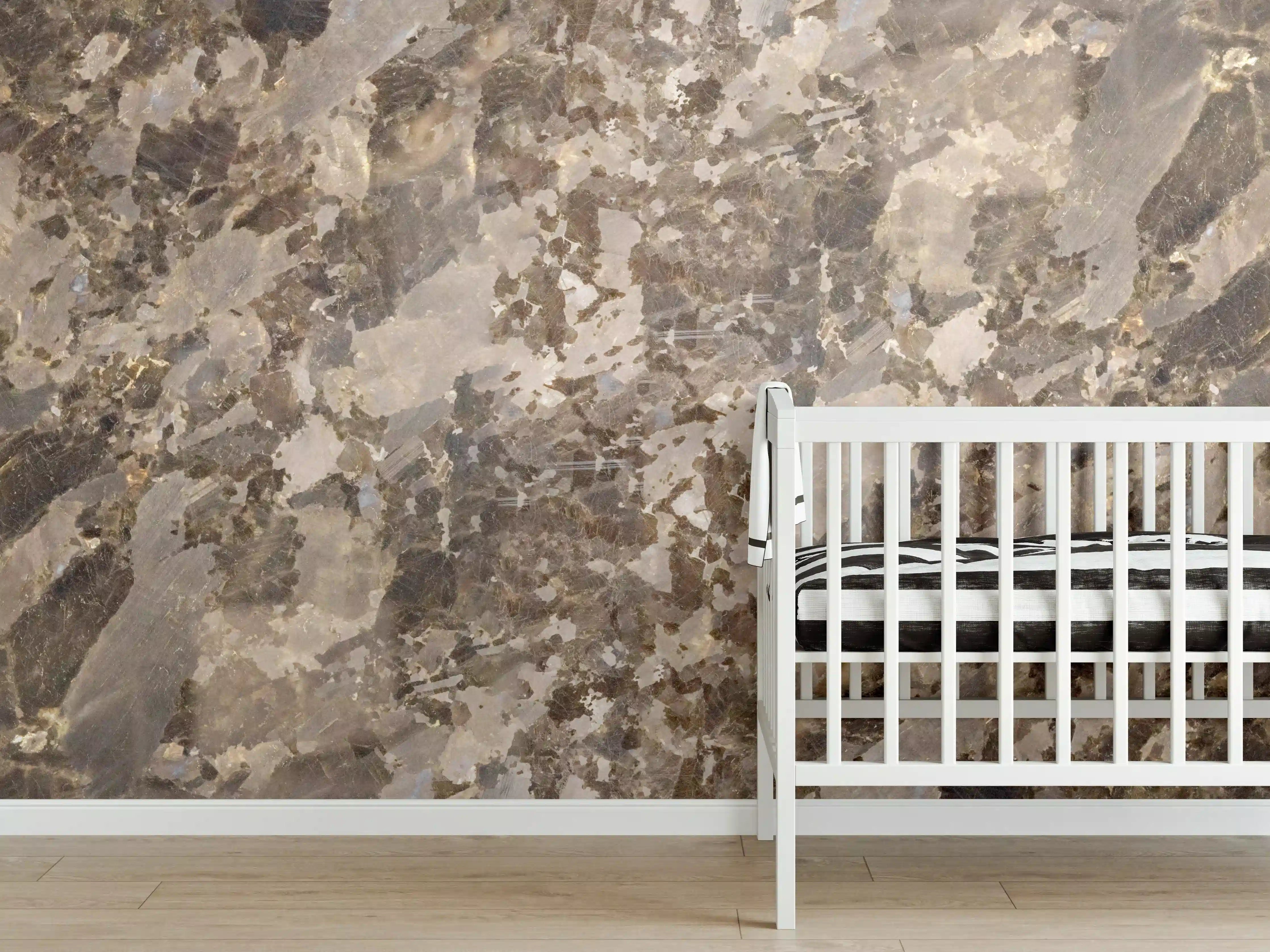 Babyzimmer Wandgestaltung - Brauner Marmor