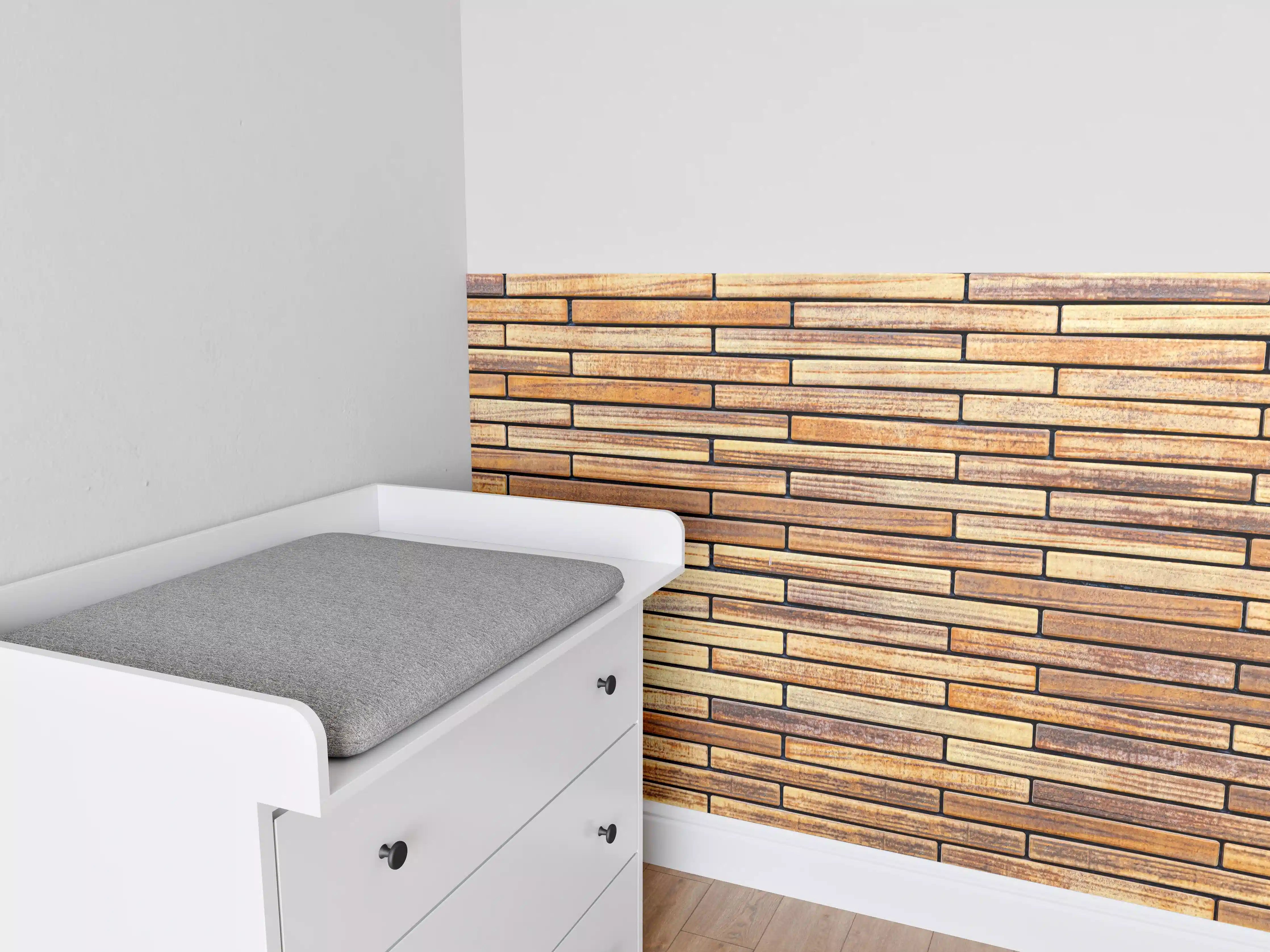 Babyzimmer Wandgestaltung - Brauner Sandstein Ziegelwand Muster