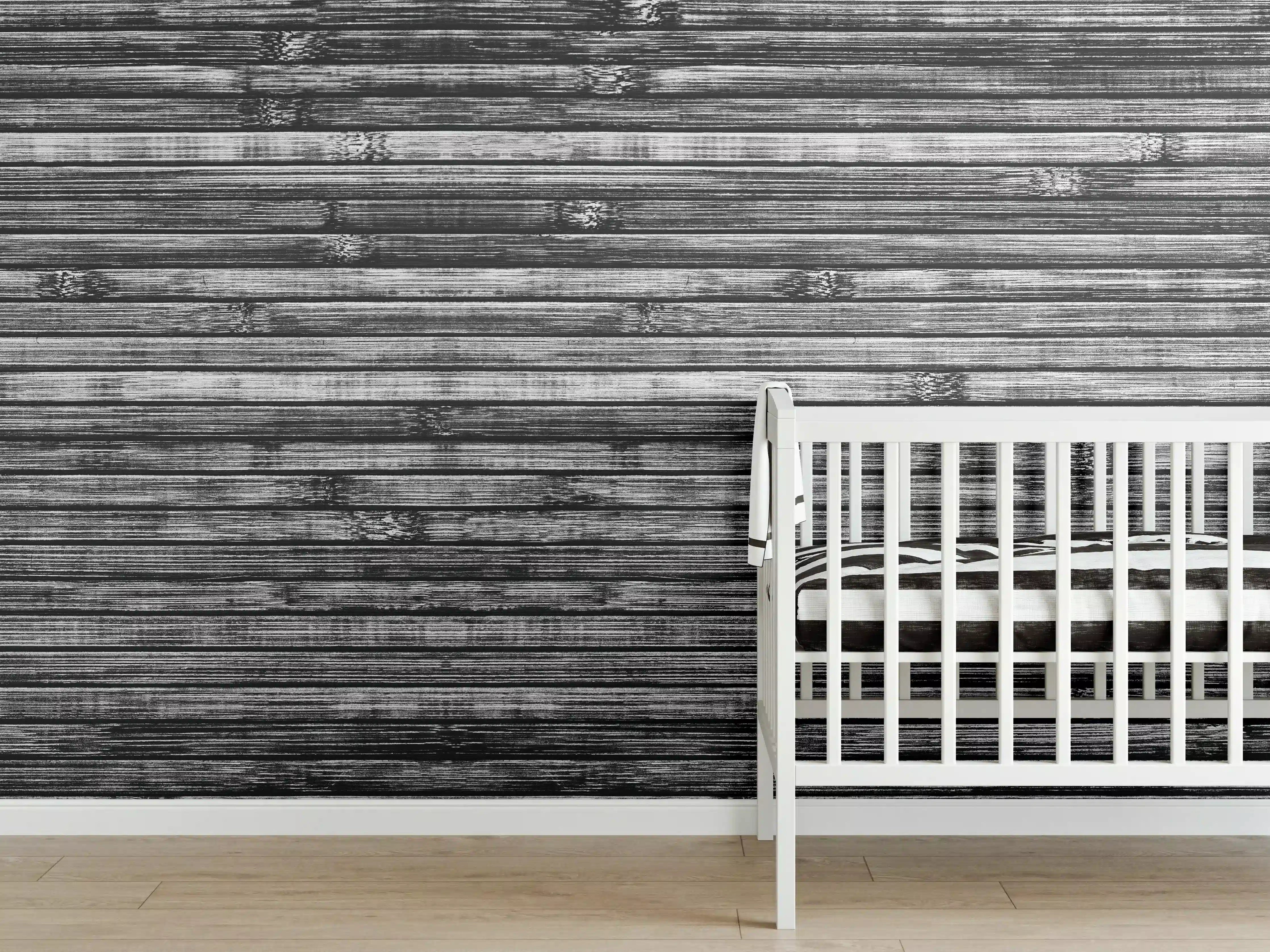 Babyzimmer Wandgestaltung - Breite schwarze und weiße hölzerne Hintergrund