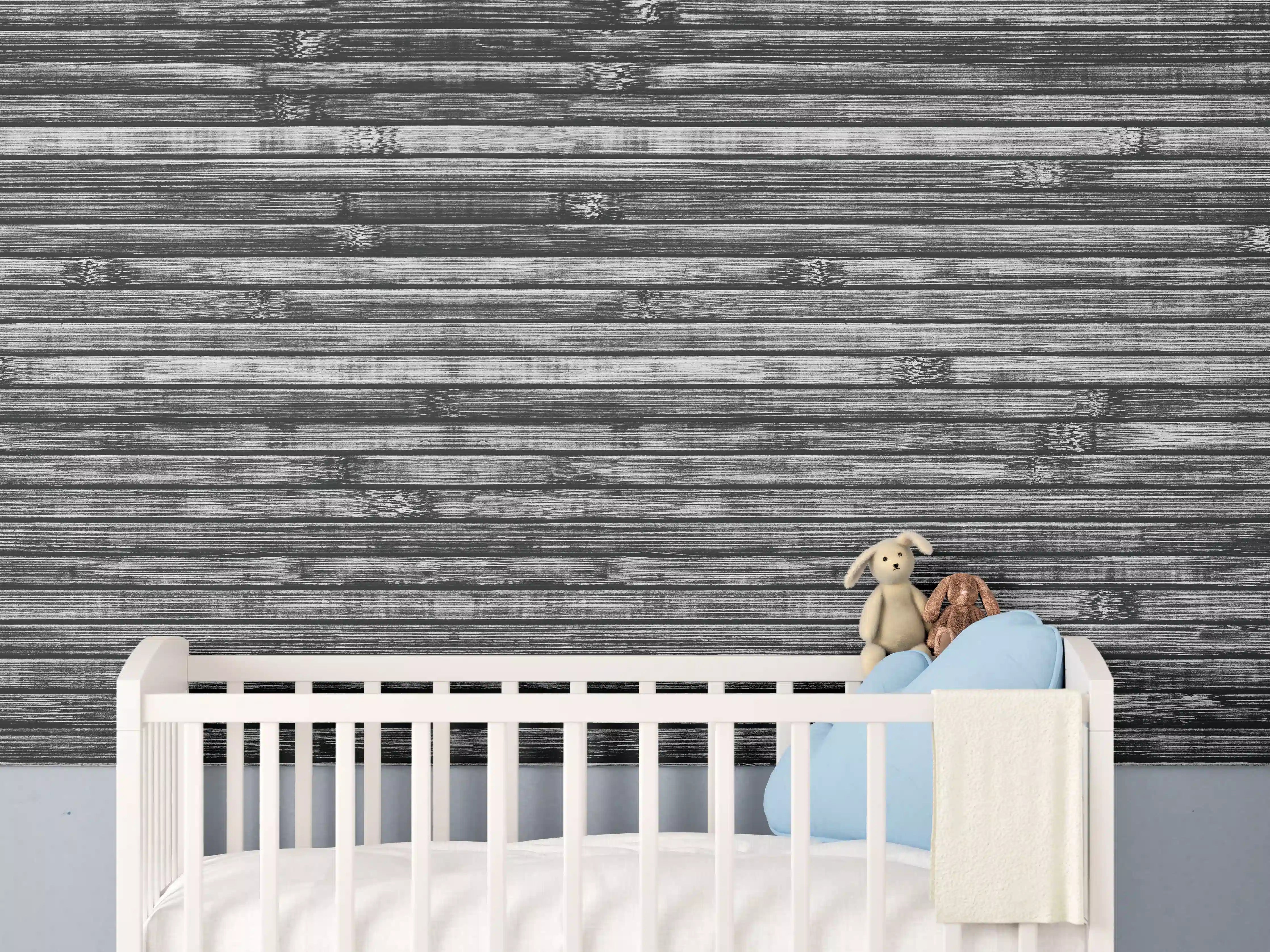 Babyzimmer Wandgestaltung - Breite schwarze und weiße hölzerne Hintergrund