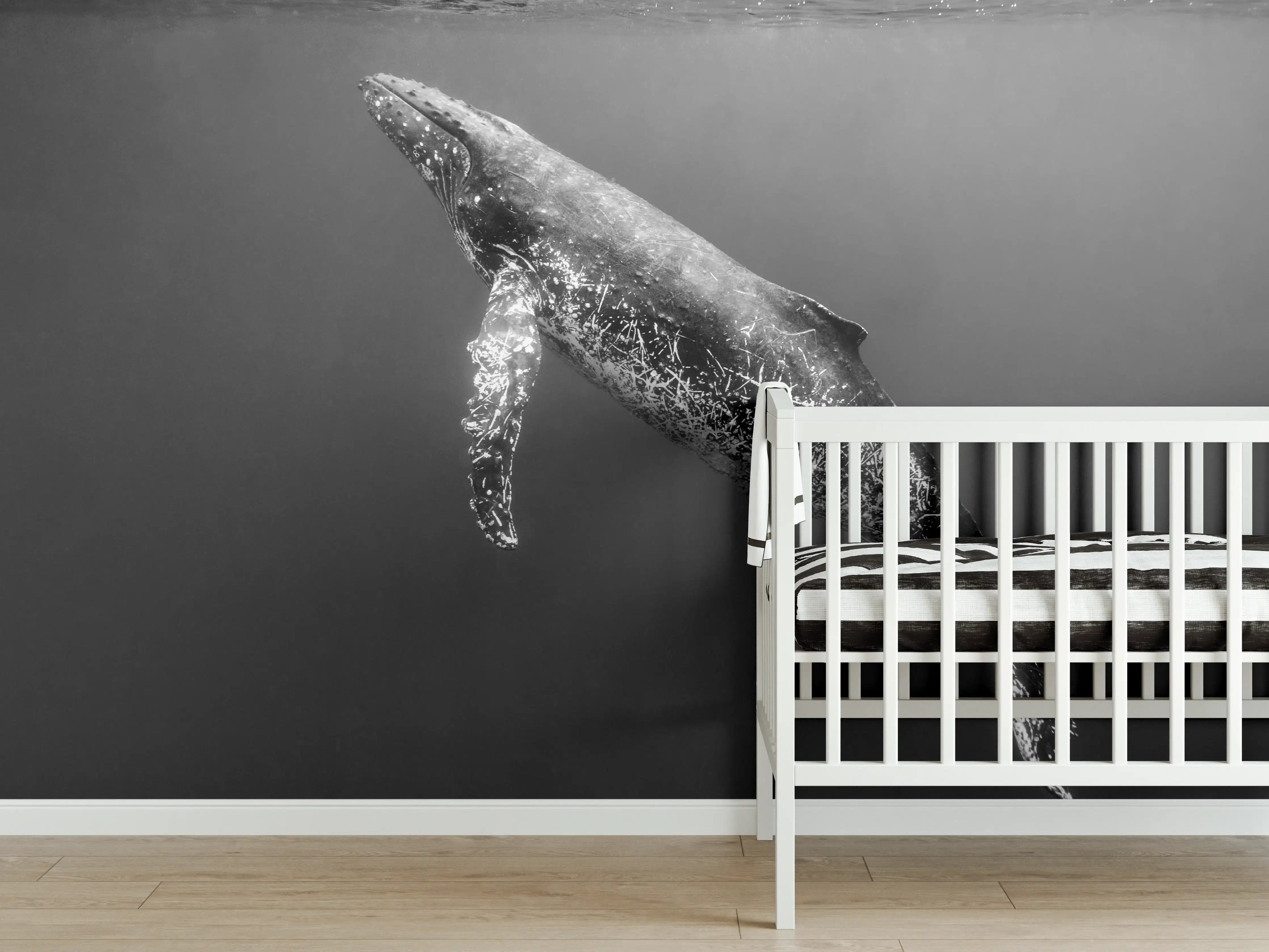 Babyzimmer Wandgestaltung - Buckelwal