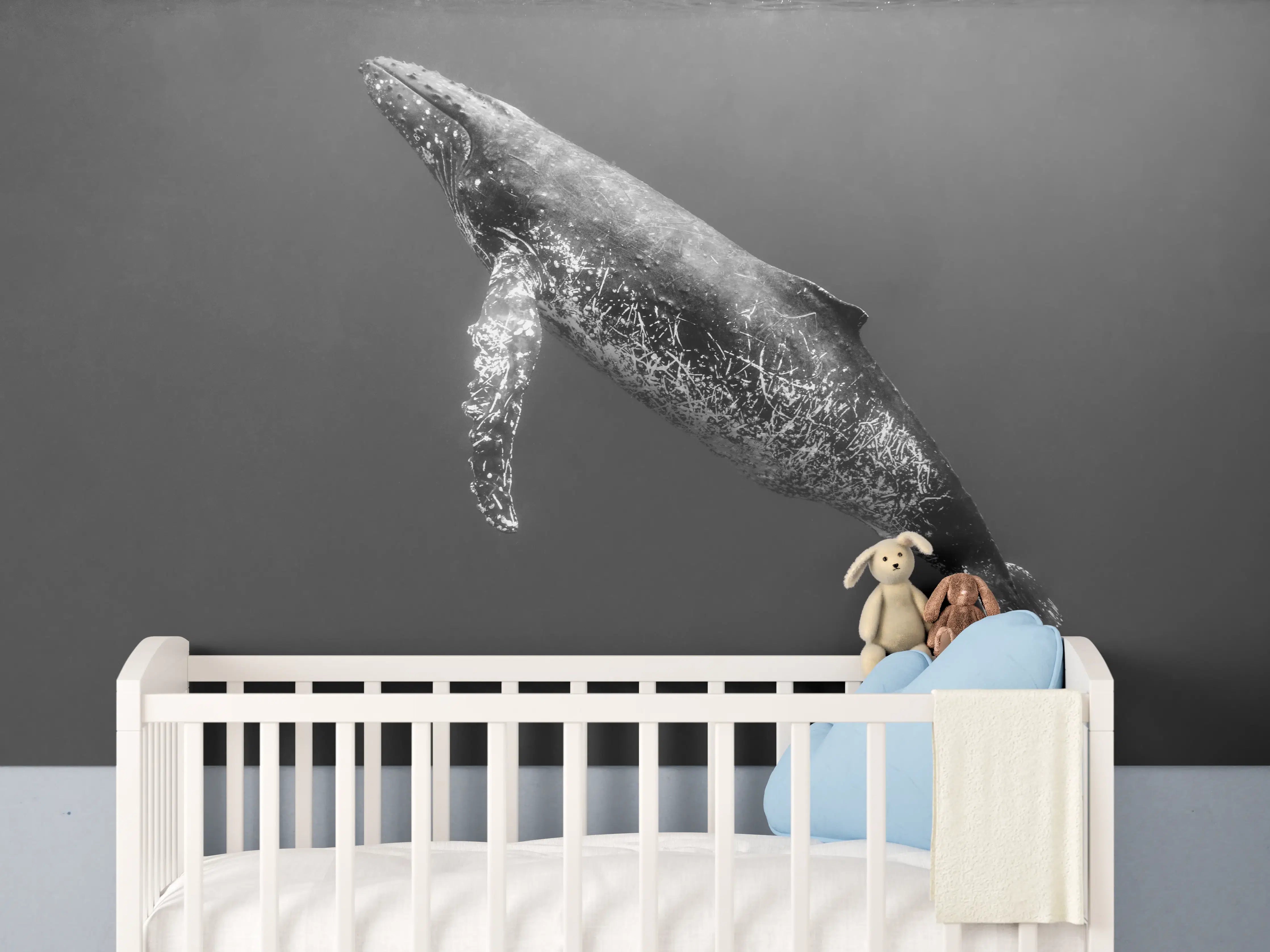 Babyzimmer Wandgestaltung - Buckelwal